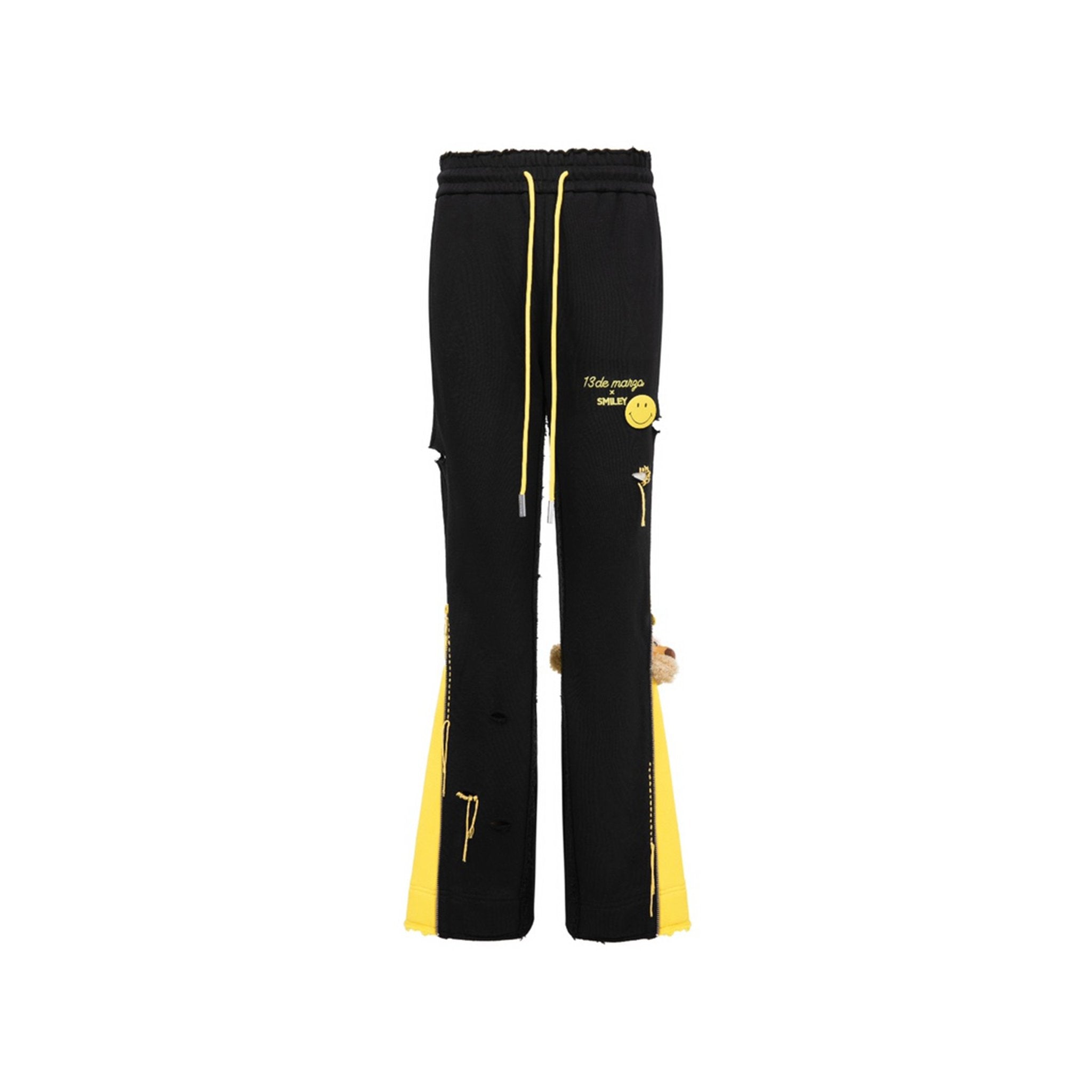 13DE MARZO x Smiley Bear Bell Bottom Pants Black | MADA IN CHINA