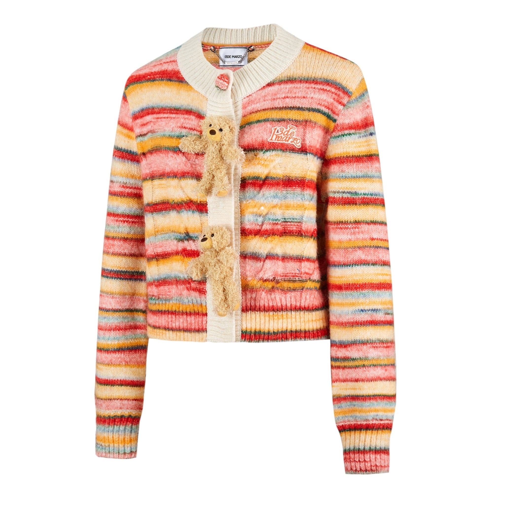 くまボタン スペースダイカーディガン ラベンダーミスト ホット