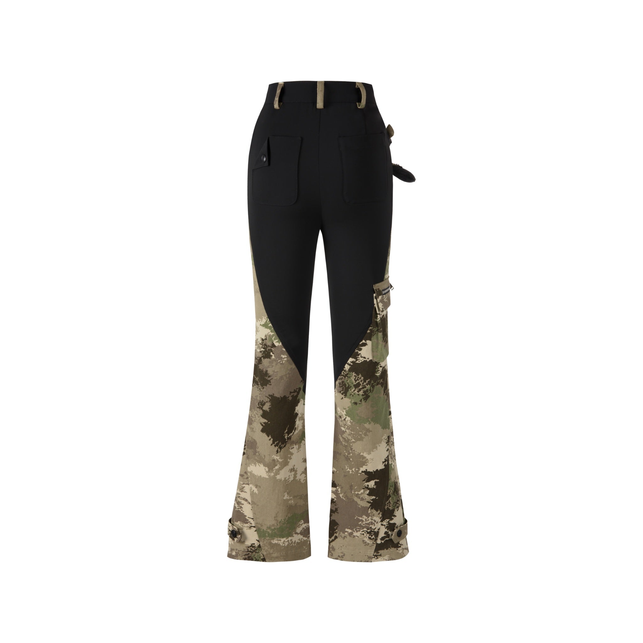 13DE MARZO Bear Camo Patch Trousers Black | MADA IN CHINA