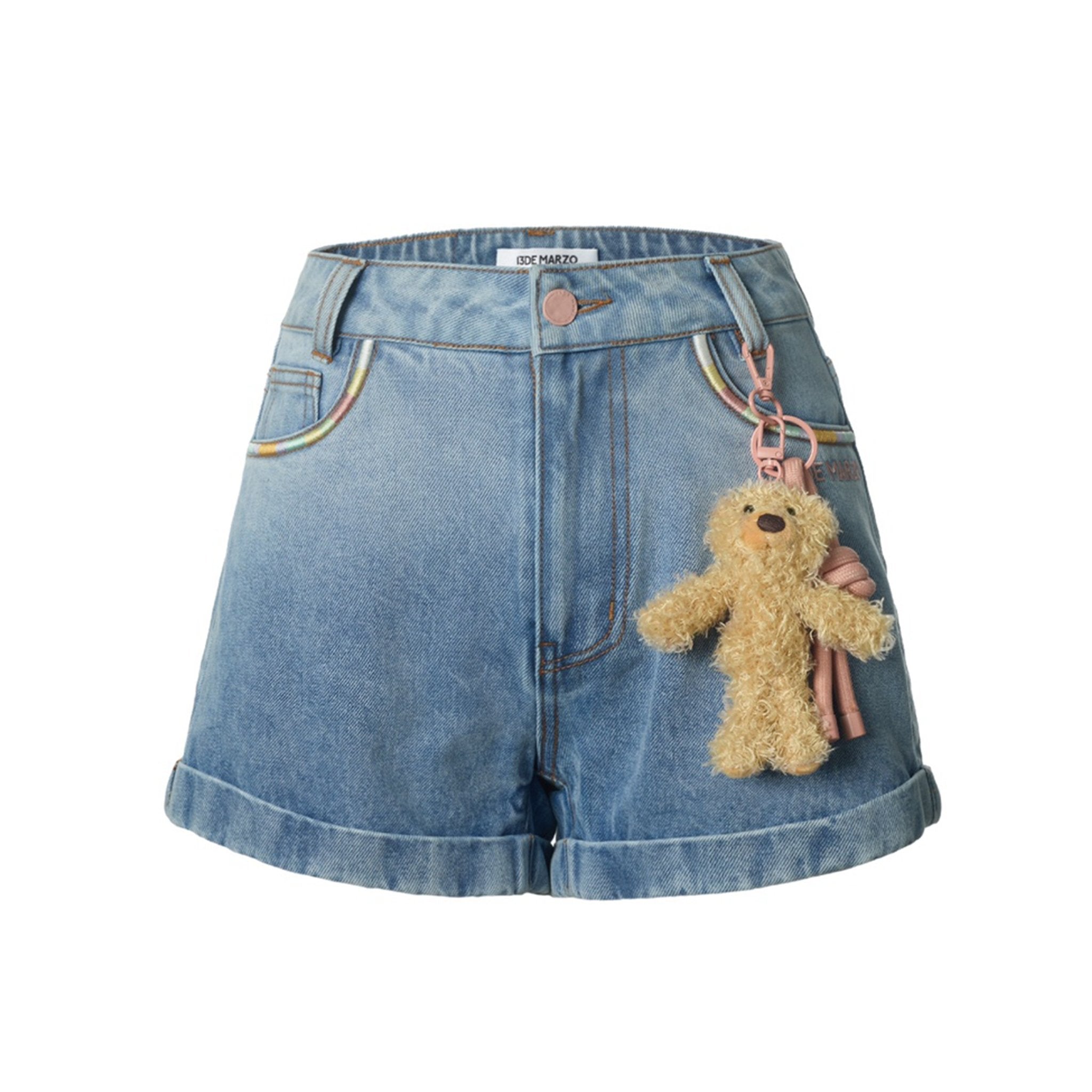 13DE MARZO Bear Classic Denim Shorts Endless Sky | MADA IN CHINA