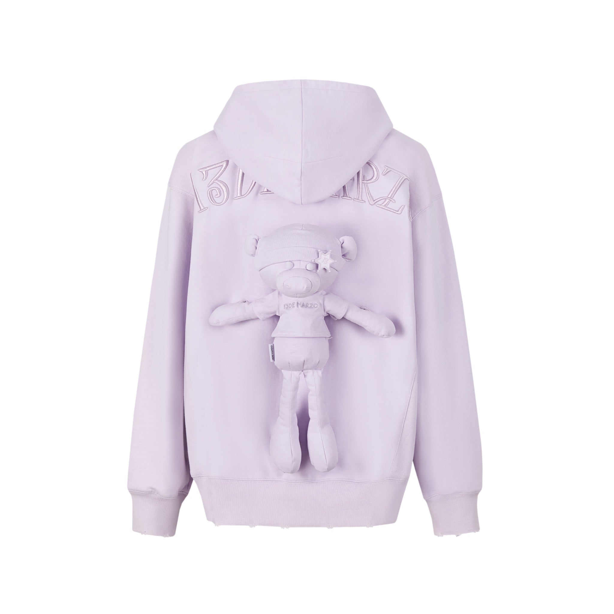 13 DE MARZO Bear Embossment Hoodie Purple Heather | MADA IN CHINA