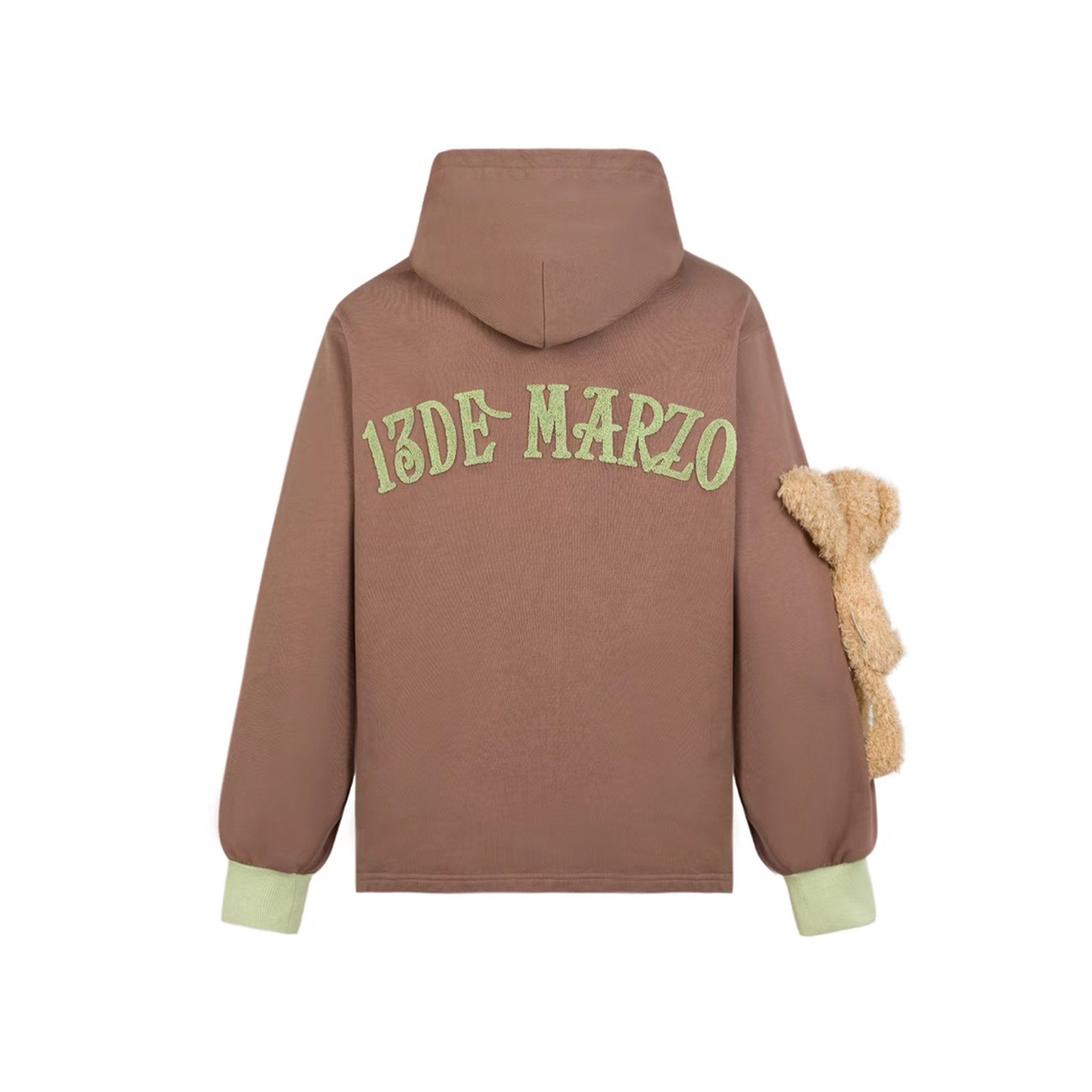 13DE MARZO Bear Forearm Hoodie Tobacco Brown | MADA IN CHINA