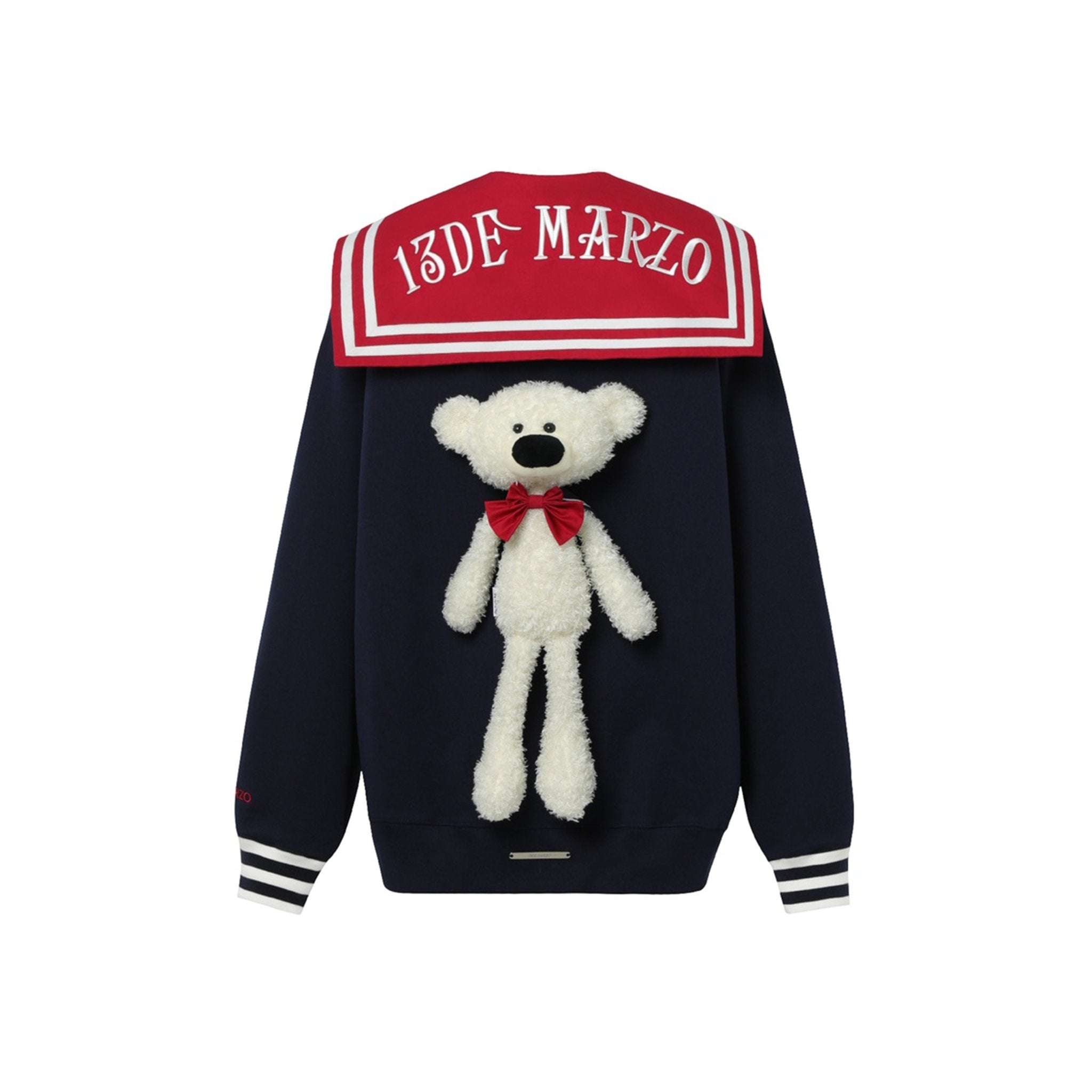 13DE MARZO Bear Sailor Sweater Estate Blue | MADA IN CHINA