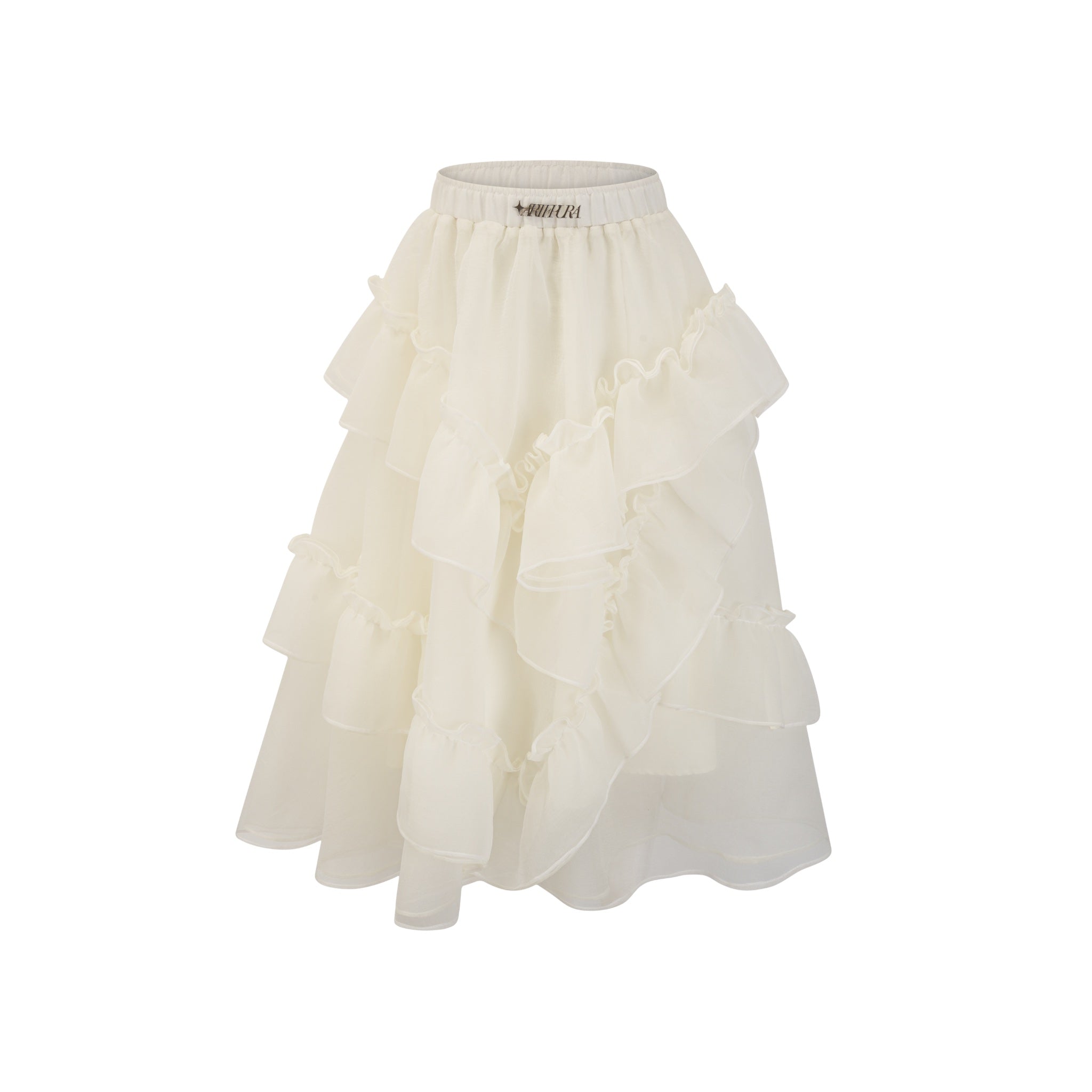 ARTE PURA Beige Pleated Half Slip Skirt In Gauze | MADA IN CHINA