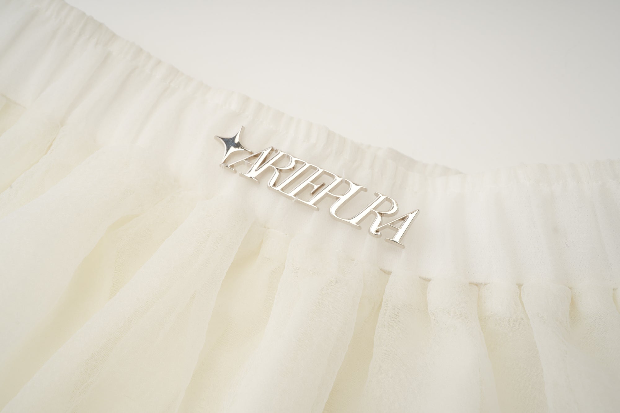 ARTE PURA Beige Pleated Half Slip Skirt In Gauze | MADA IN CHINA