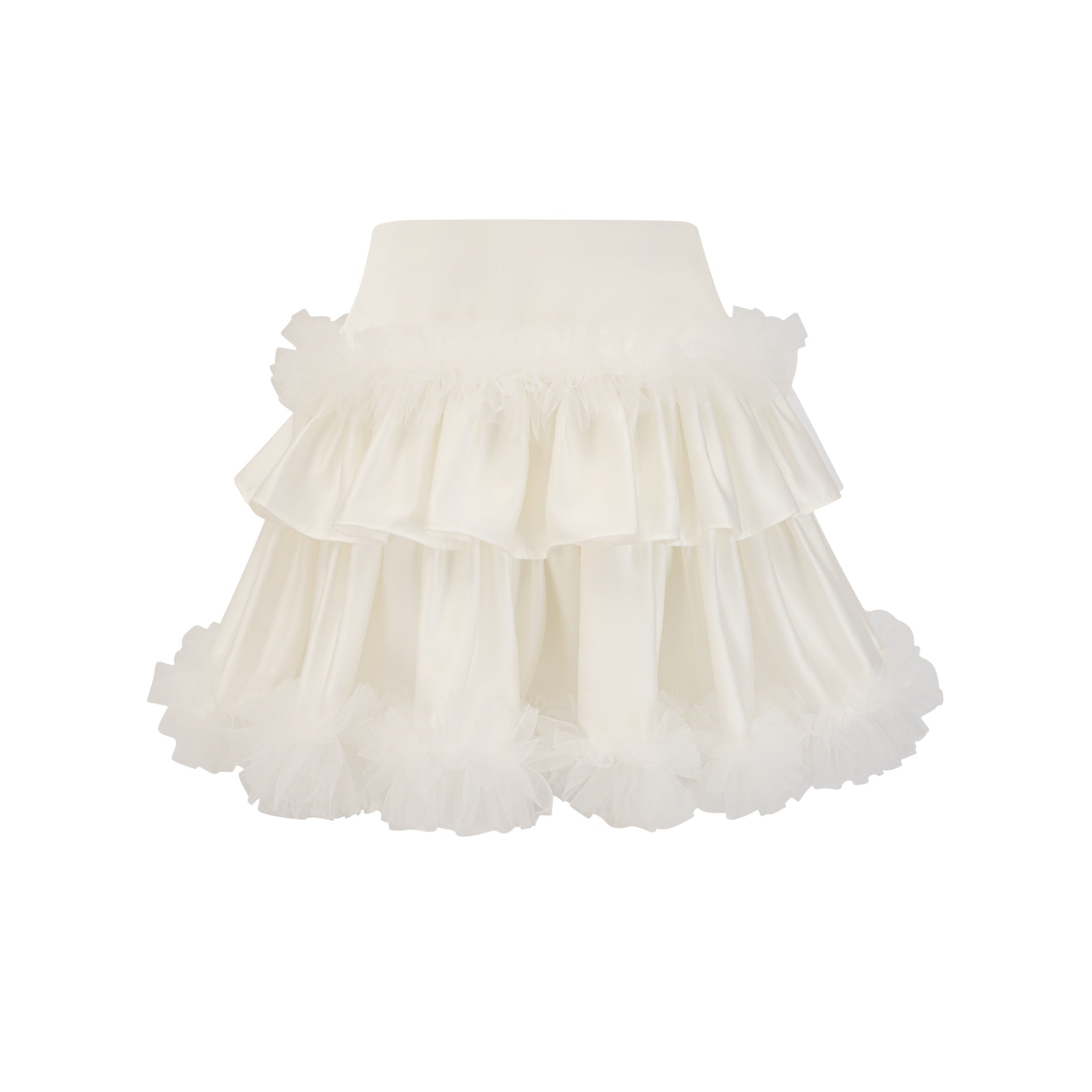 ARTE PURA Beige Pleated Short Pettiskirt In Gauze | MADA IN CHINA