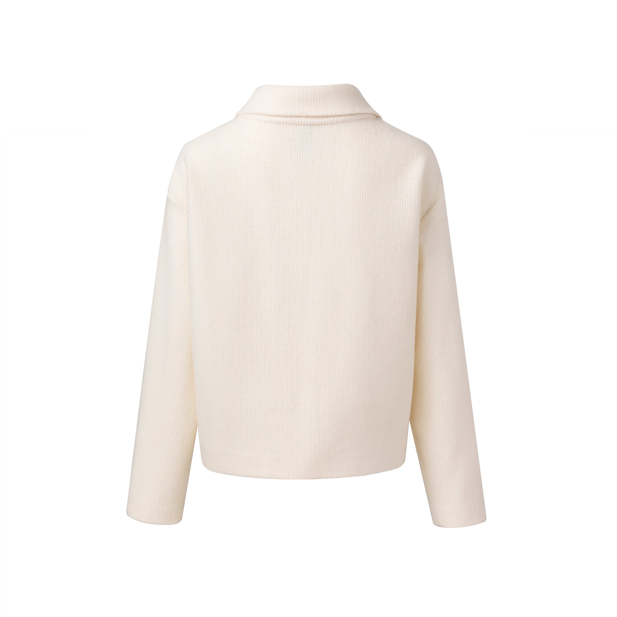 Ther. Beige Zipped turtleneck wool jacket | MADA IN CHINA