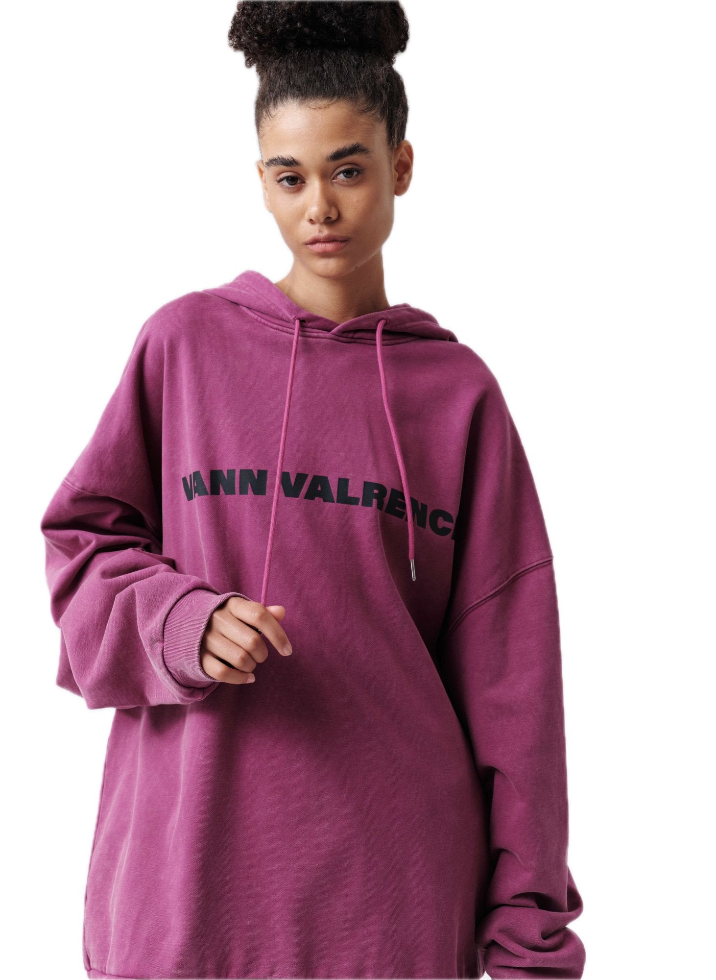 VANN VALRENCÉ Berry Purple Logo Print Sweatshirt | MADA IN CHINA