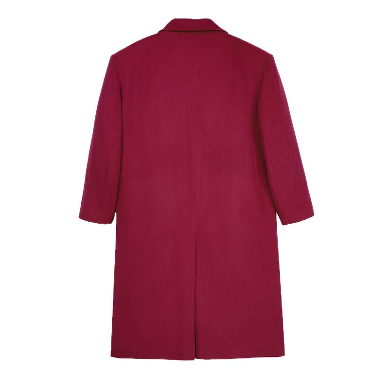 VANN VALRENCÉ Berry Purple Loose Fit Woolen Coat | MADA IN CHINA