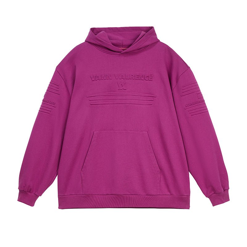 VANN VALRENCÉ Berry Purple Silhouette Wide Shoulder Hoodie | MADA IN CHINA