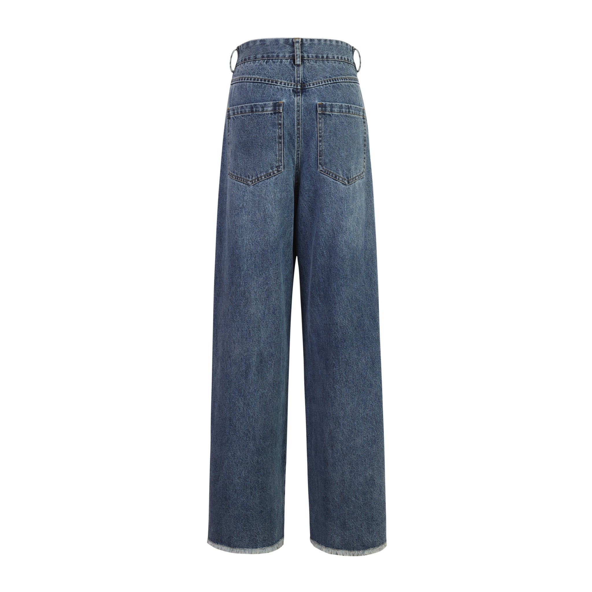 THREE QUARTERS Big Pocket Blue Jeans Denim | MADA IN CHINA