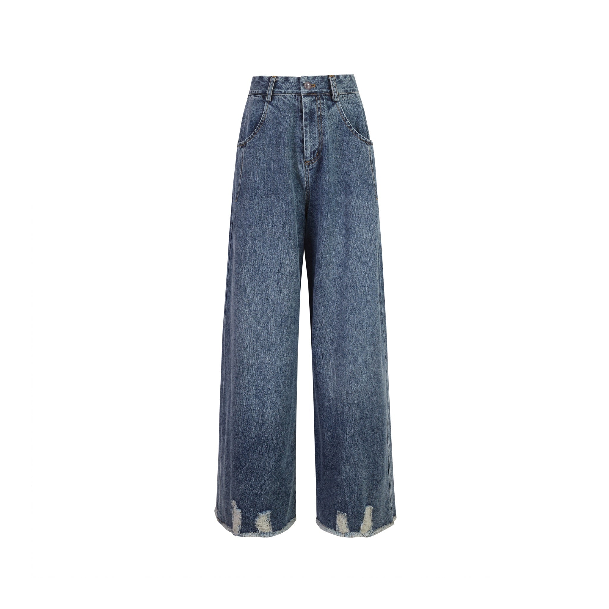 THREE QUARTERS Big Pocket Blue Jeans Denim | MADA IN CHINA