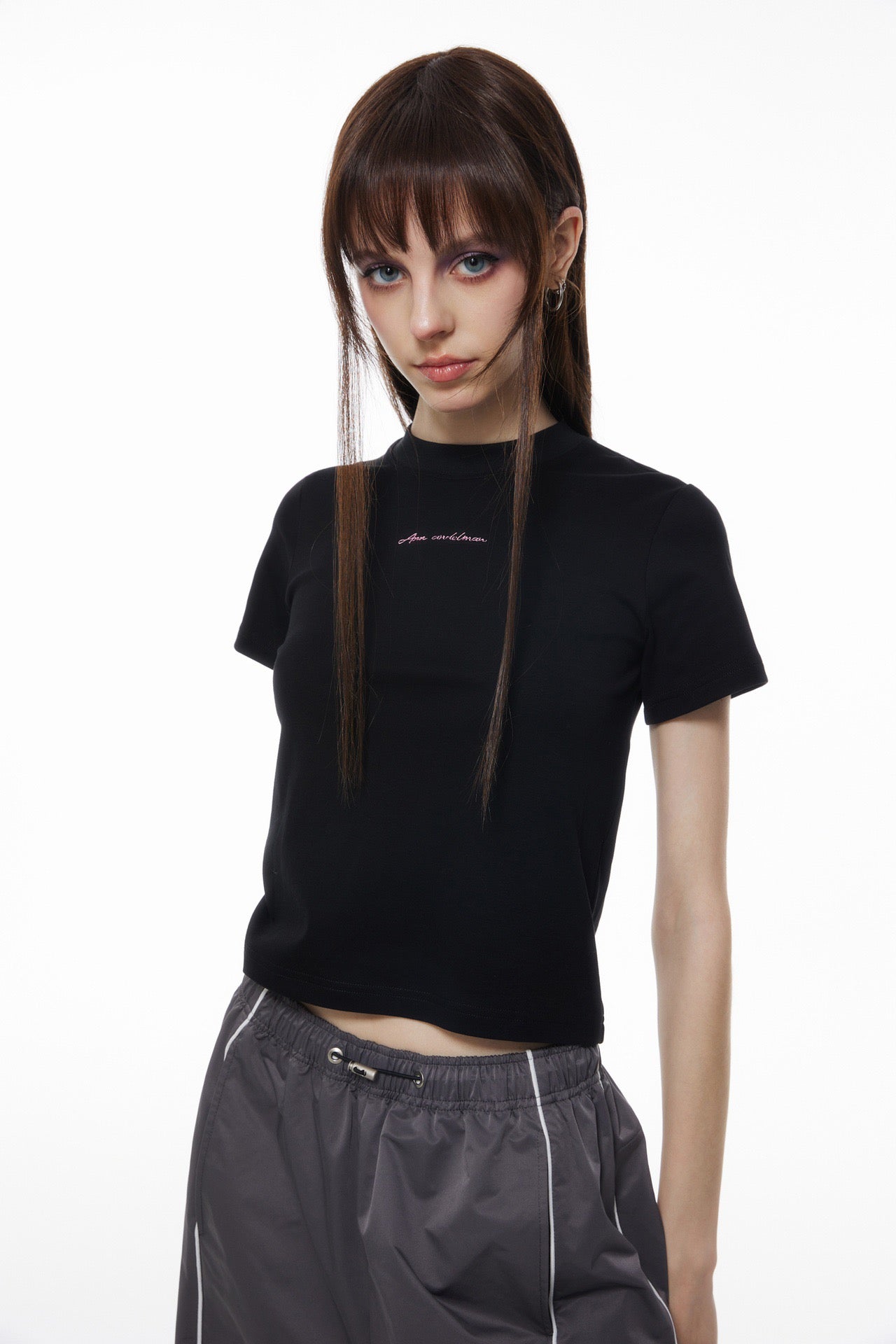 ANN ANDELMAN Black 520 Limited Round Neck Short Tee | MADA IN CHINA