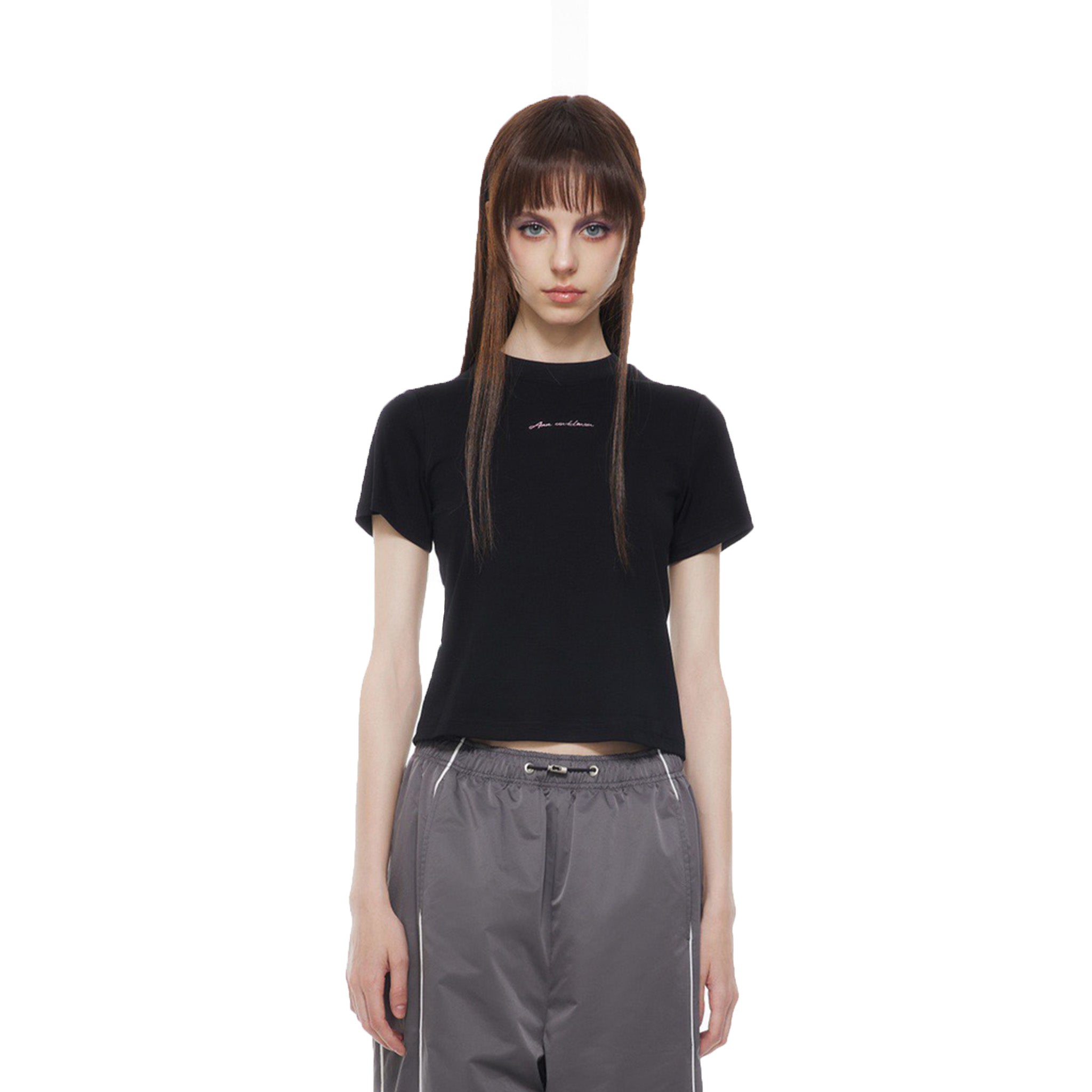 ANN ANDELMAN Black 520 Limited Round Neck Short Tee | MADA IN CHINA