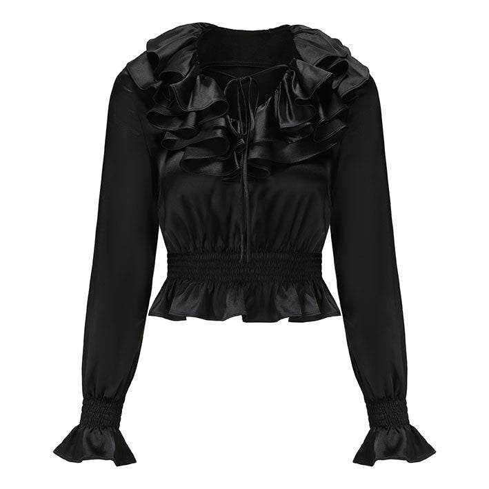 ARTE PURA Black Acetate Lace Blouse | MADA IN CHINA