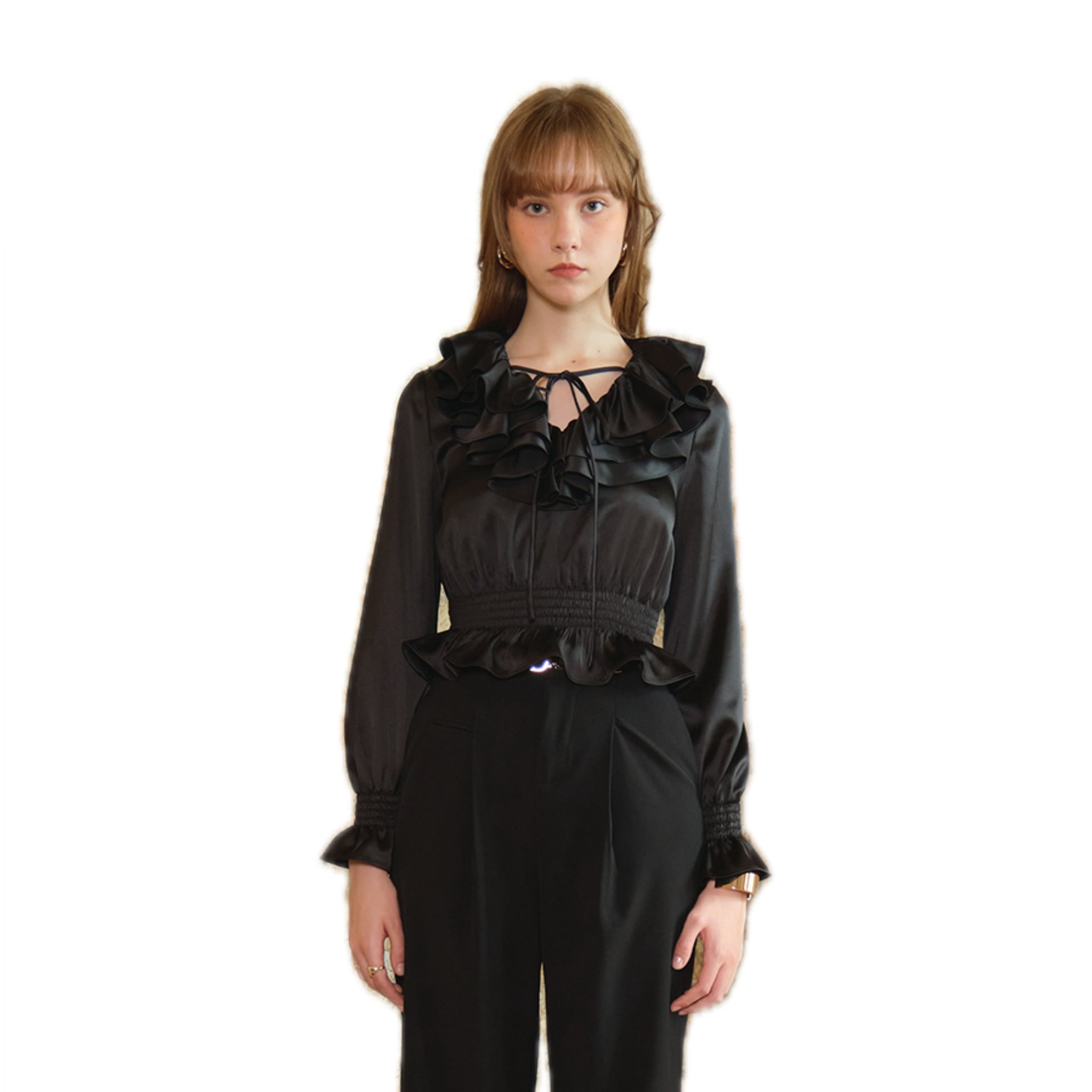 ARTE PURA Black Acetate Lace Blouse | MADA IN CHINA