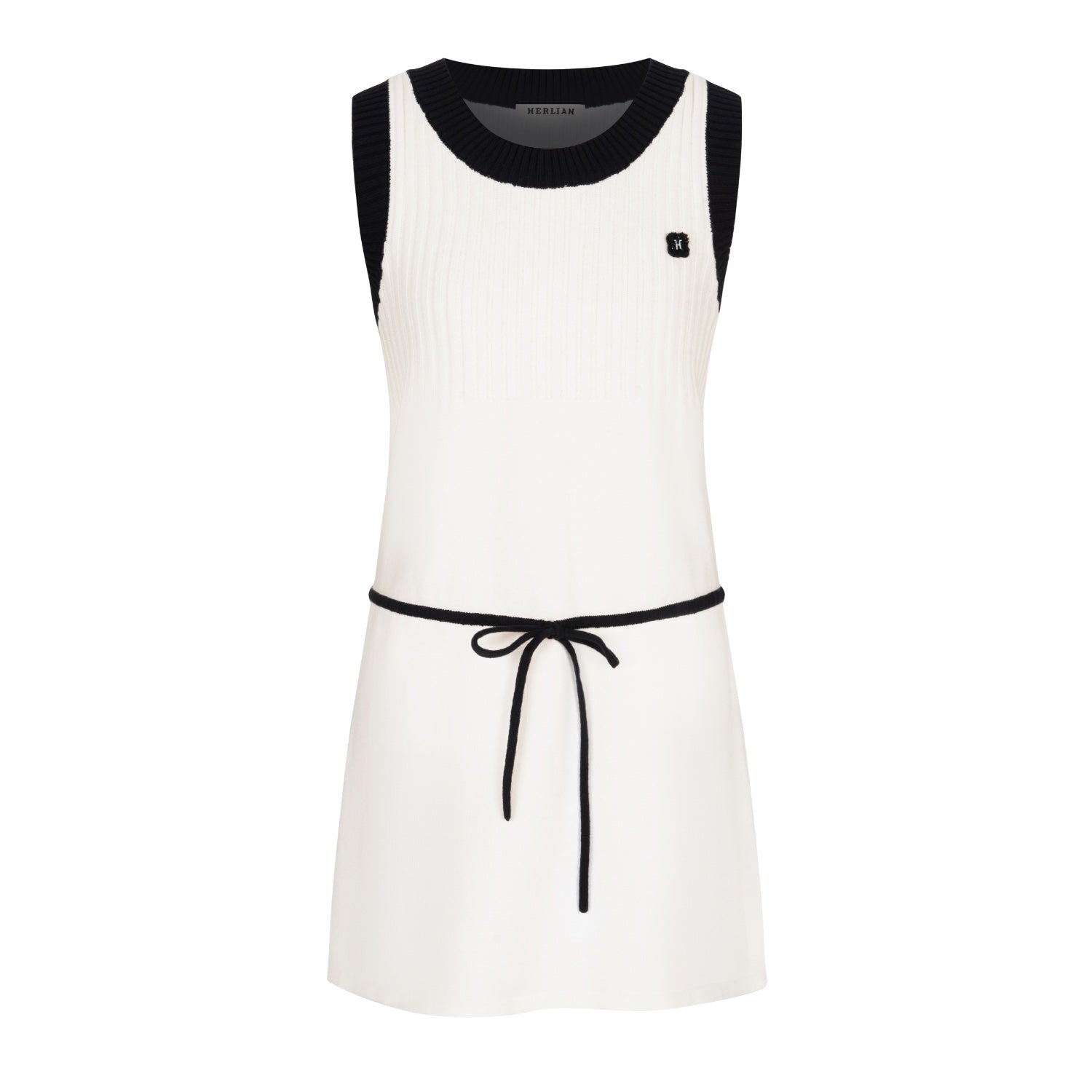 HERLIAN Black And White Drawstring Dress | MADA IN CHINA