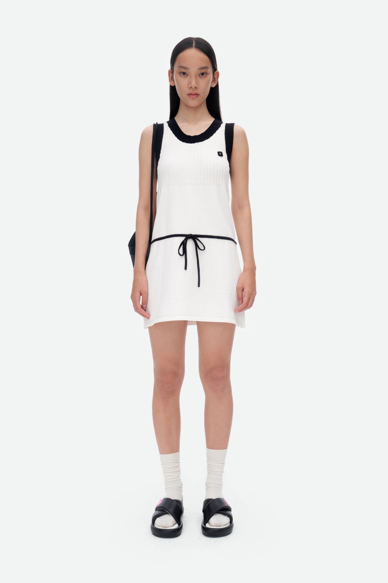 HERLIAN Black And White Drawstring Dress | MADA IN CHINA