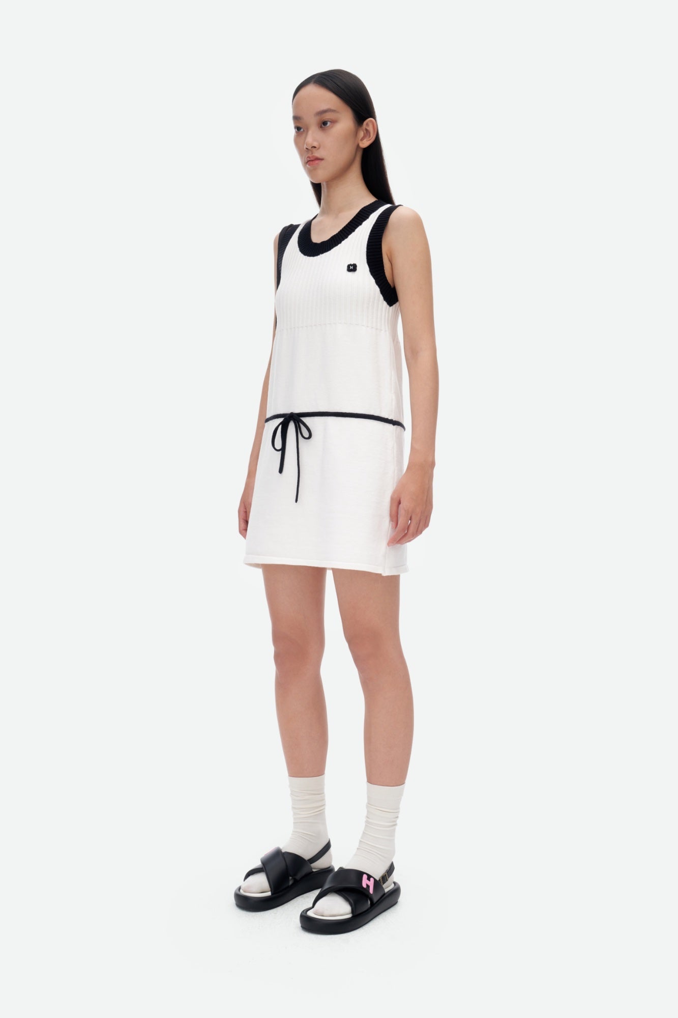 HERLIAN Black And White Drawstring Dress | MADA IN CHINA