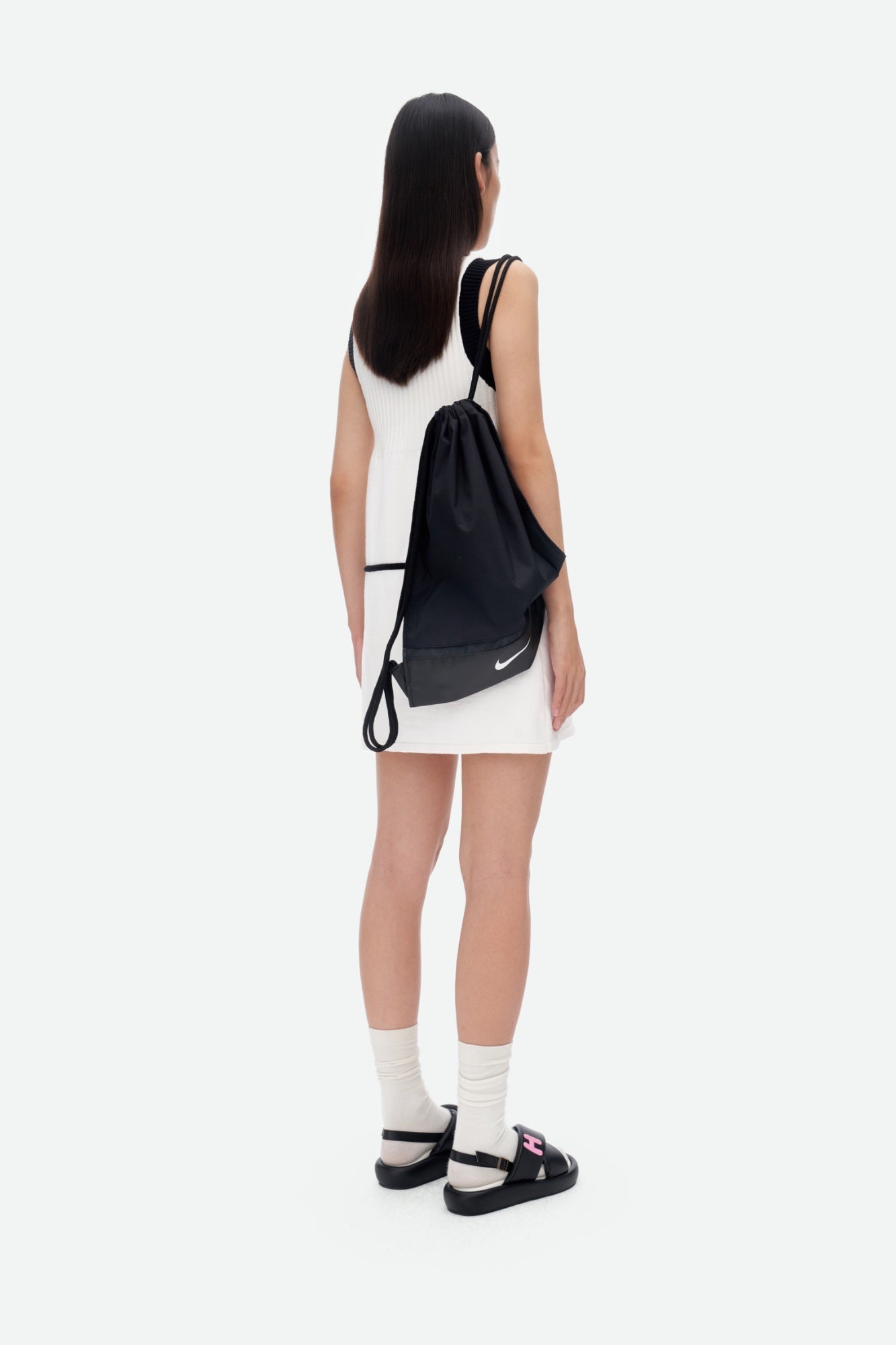 HERLIAN Black And White Drawstring Dress | MADA IN CHINA