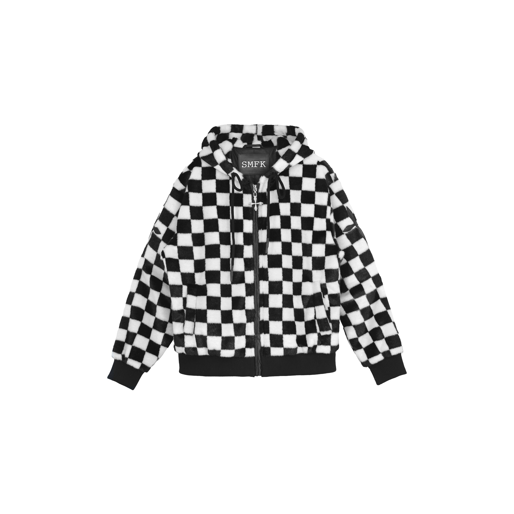 SMFK Black And White Grid Hoodie | MADA IN CHINA