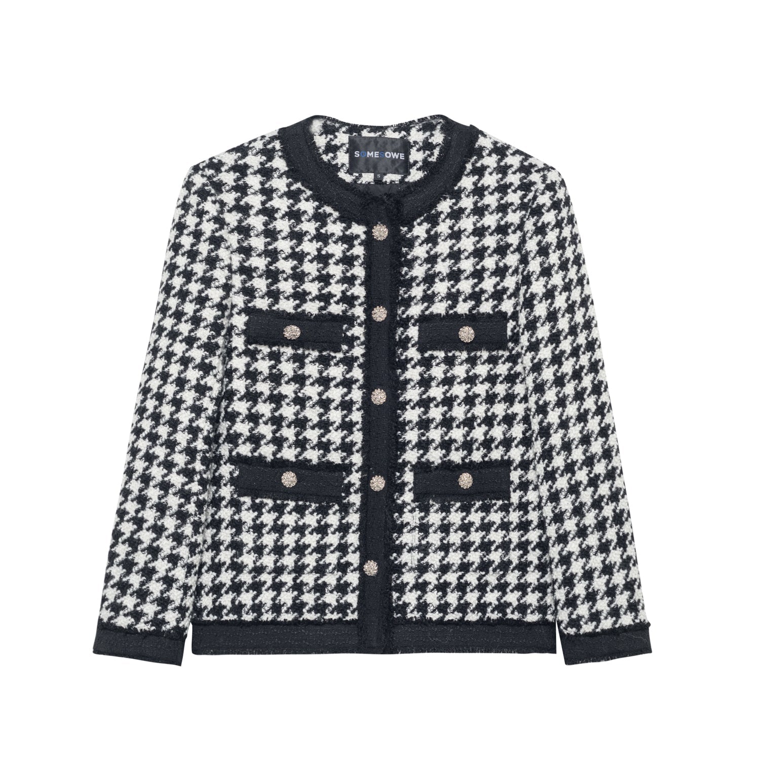 SOMESOWE Black And White Houndstooth Jacket | MADA IN CHINA