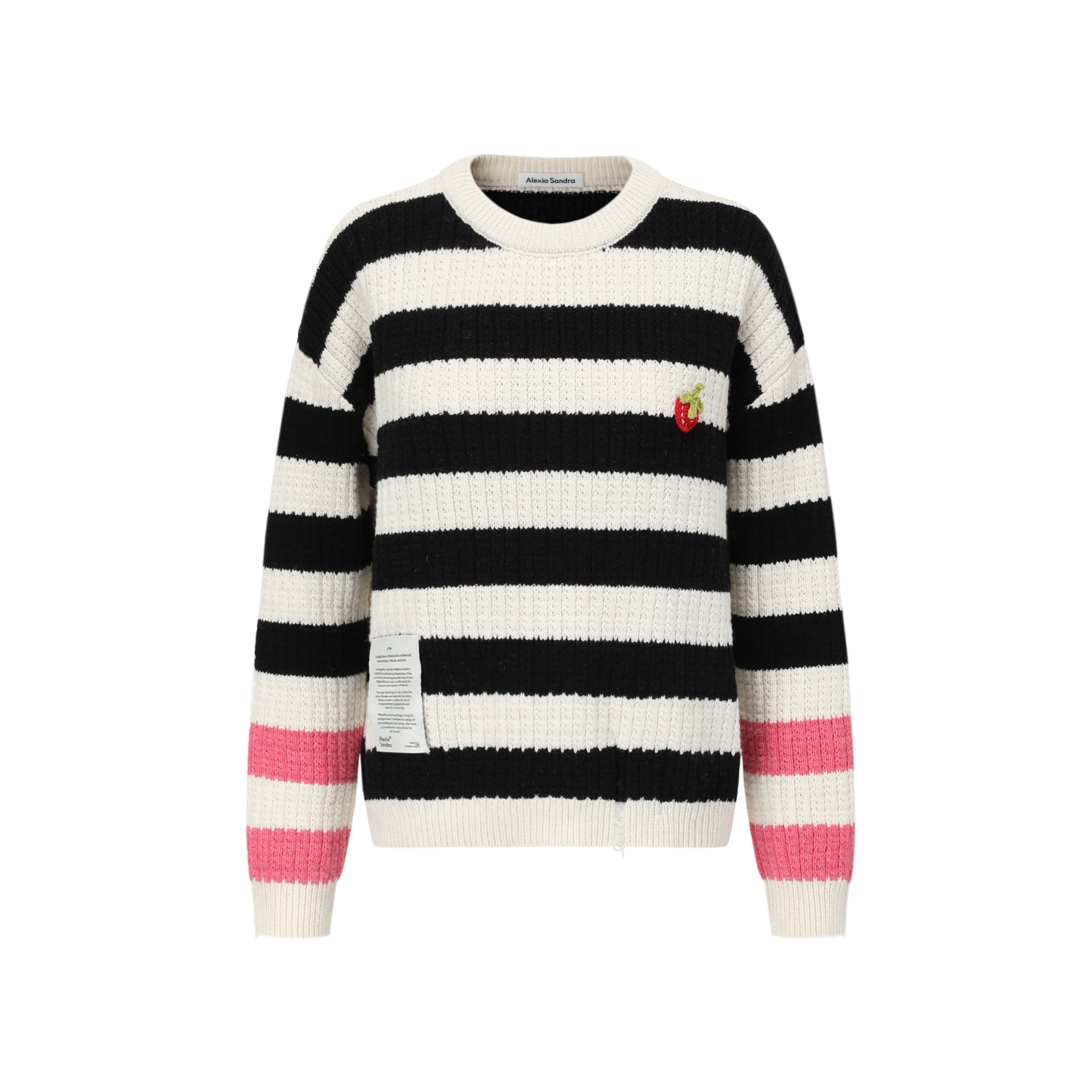 Alexia Sandra Black And White Strawberry Stripe Sweater | MADA IN CHINA