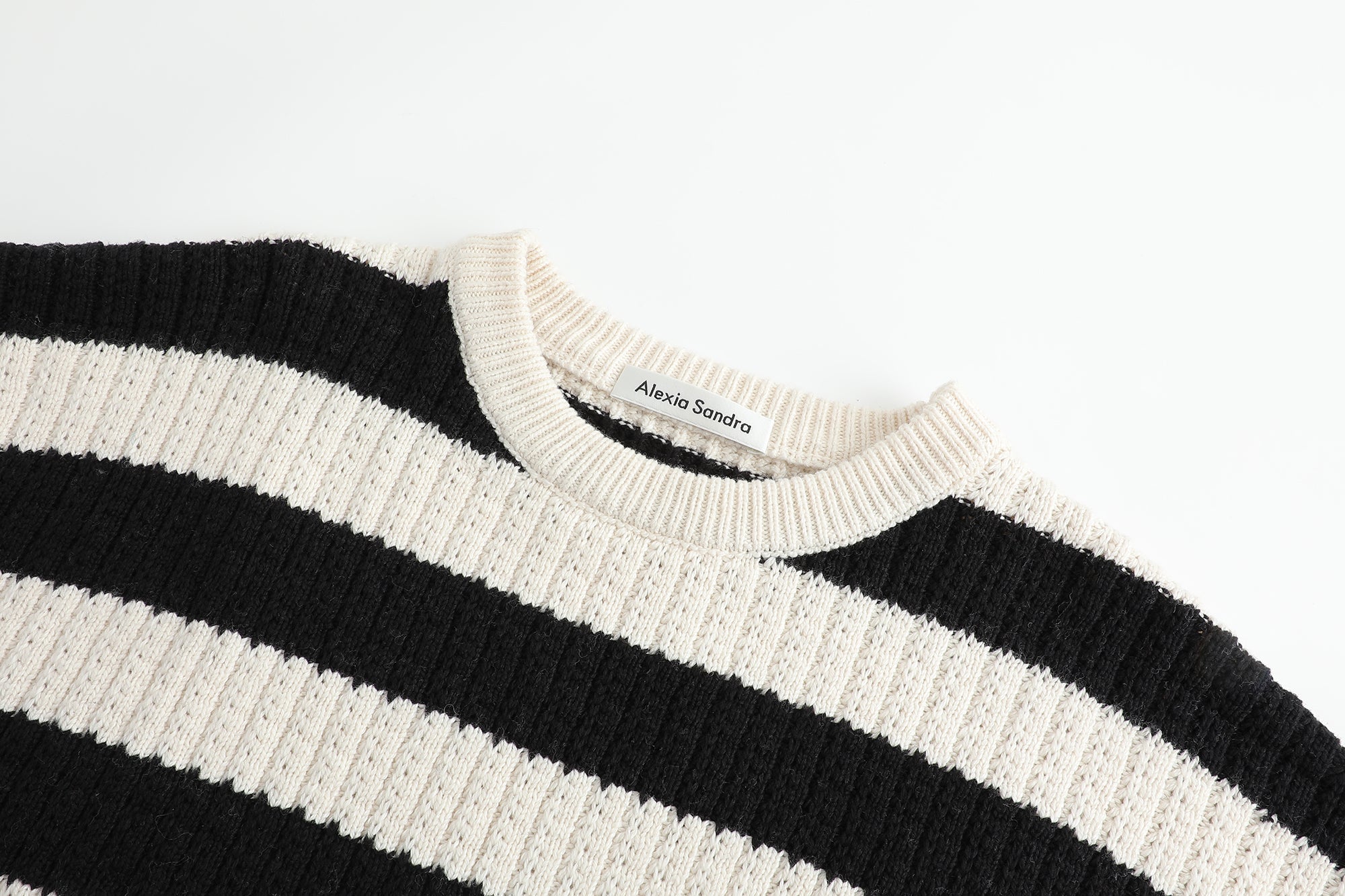 Alexia Sandra Black And White Strawberry Stripe Sweater | MADA IN CHINA