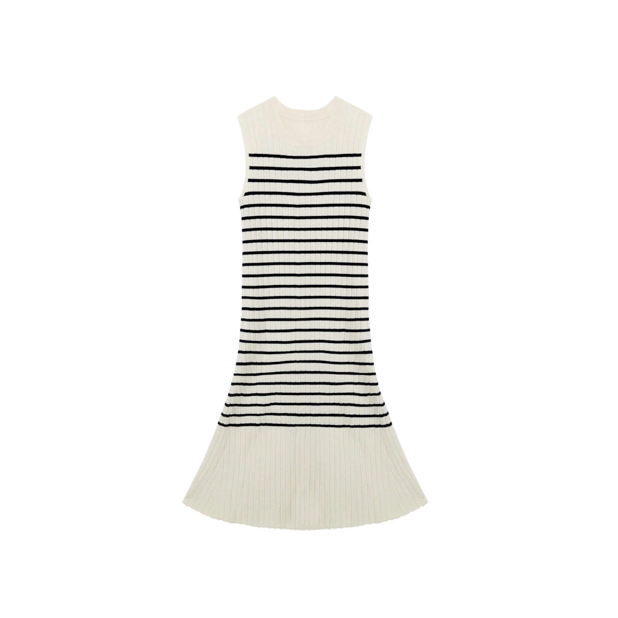 SOMESOWE Black and White Striped Mermaid Tank Dress | MADA IN CHINA