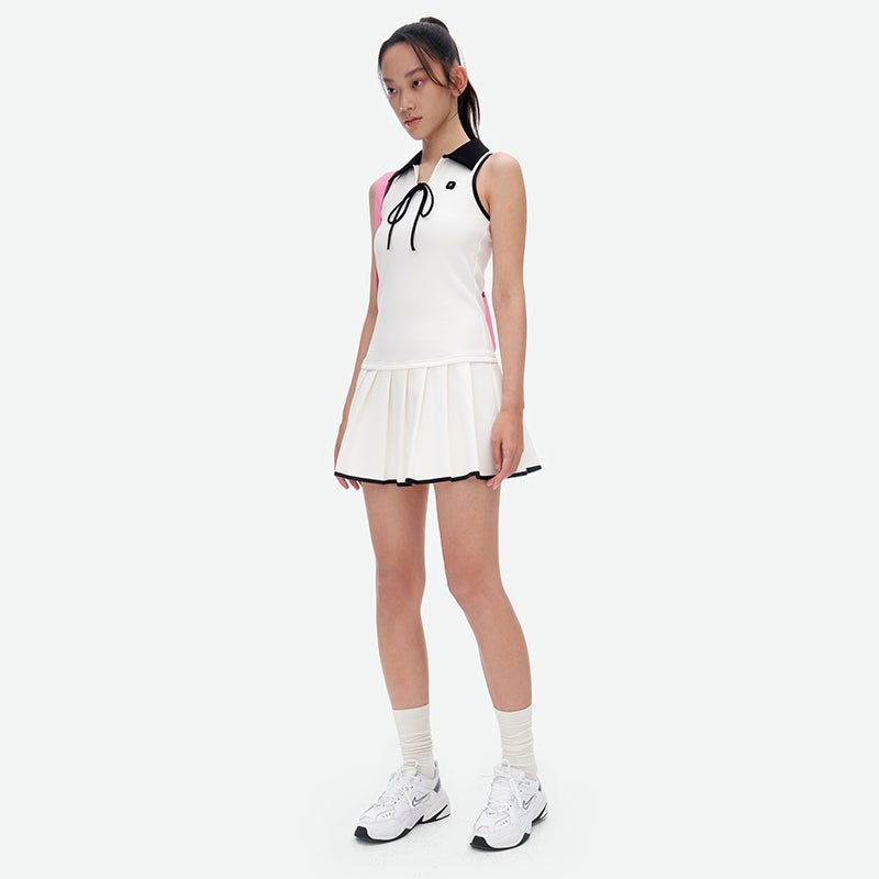 HERLIAN Black And White Vest Pleated Short Dress | MADA IN CHINA