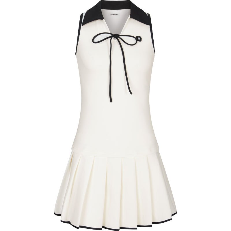 HERLIAN Black And White Vest Pleated Short Dress | MADA IN CHINA