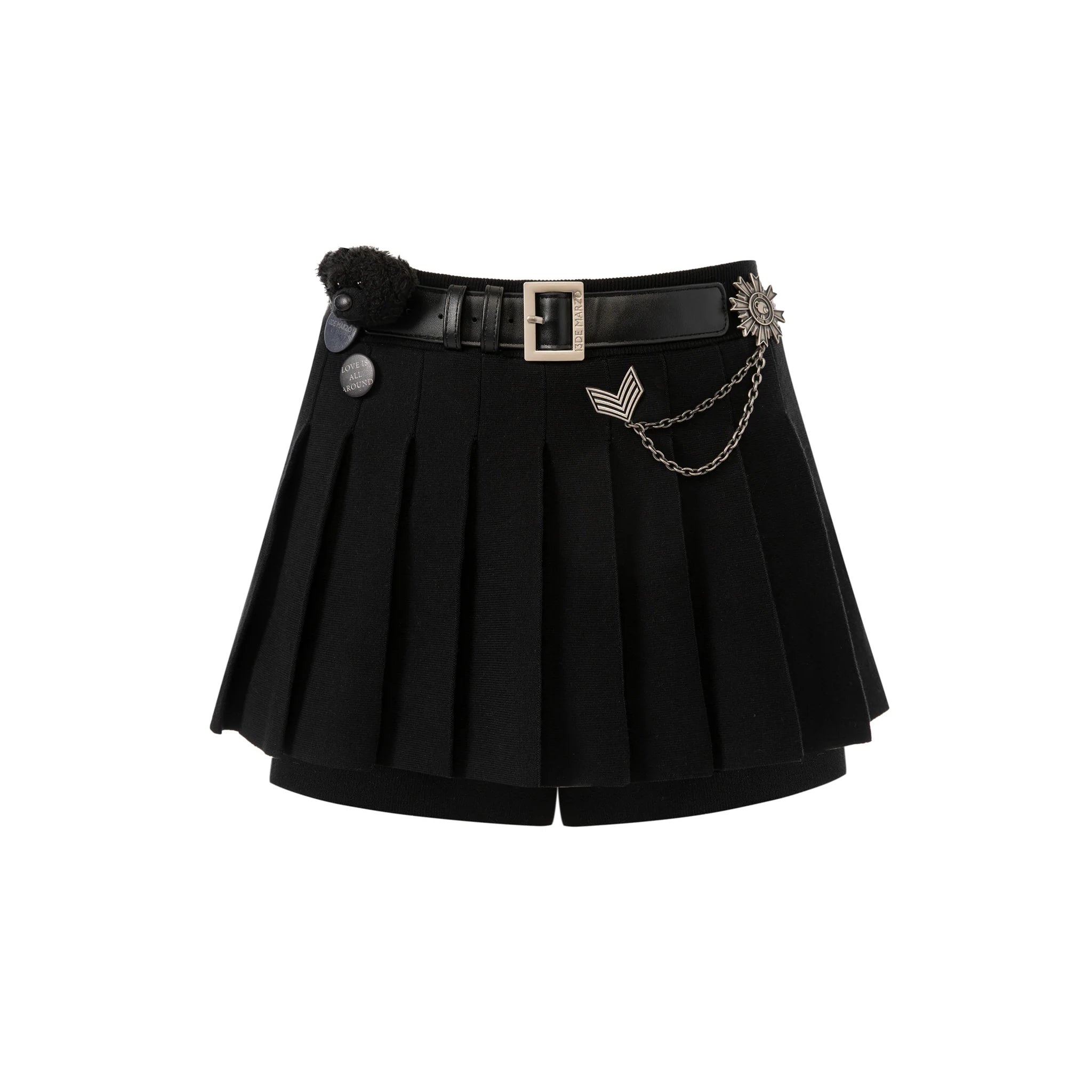 13DE MARZO Black Badge Punk Knit Skirt | MADA IN CHINA