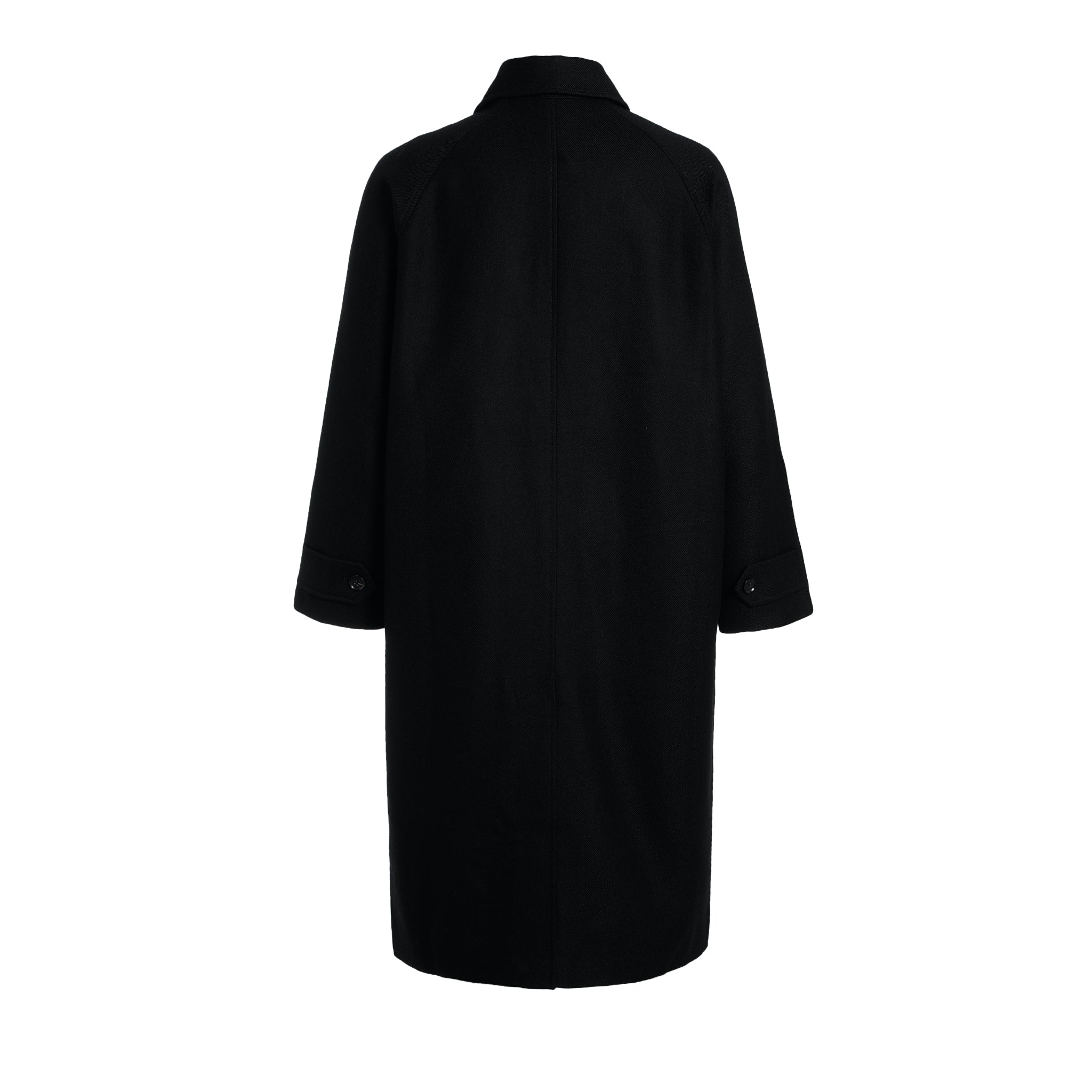 THE FLOCKS Black Balmacon Coat | MADA IN CHINA