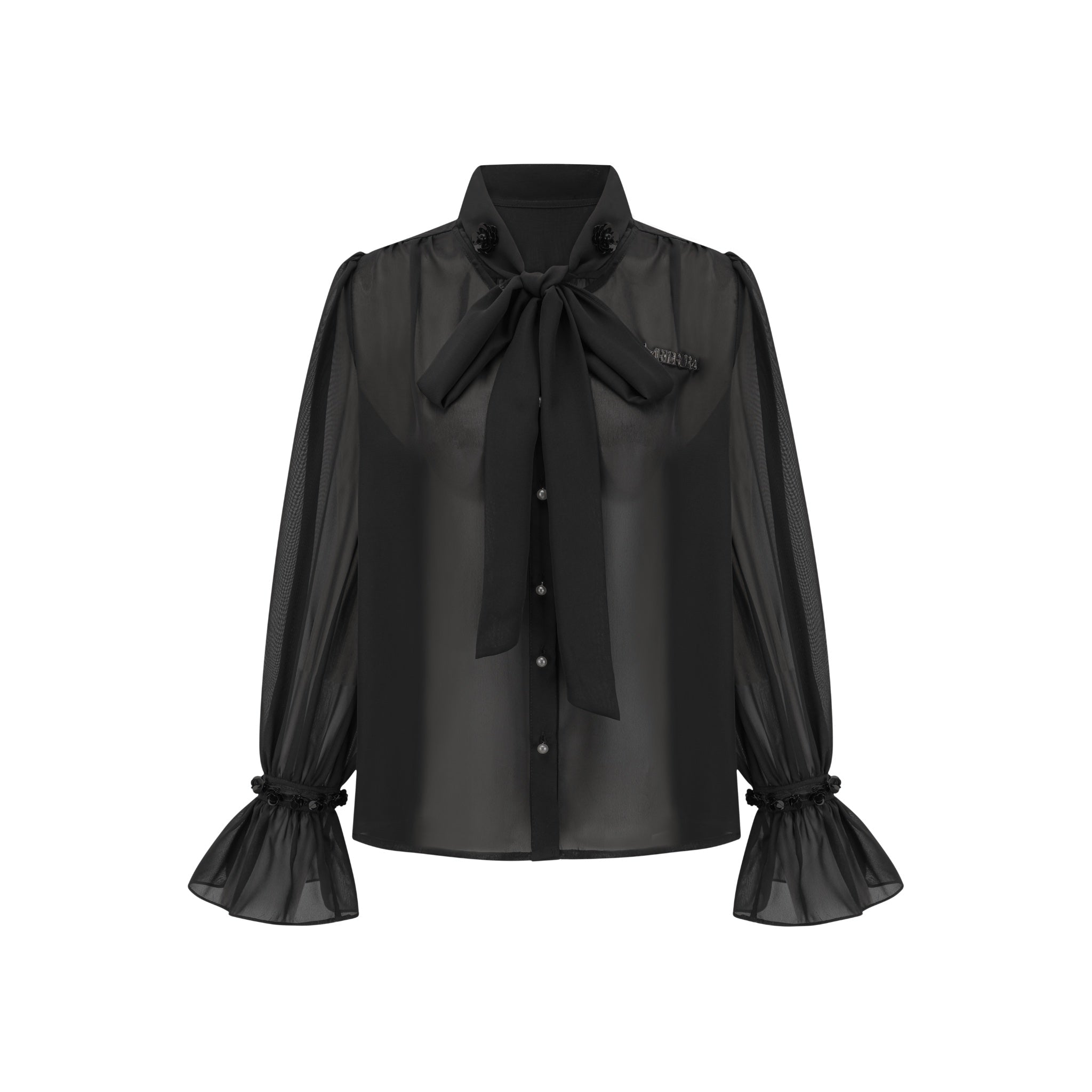 ARTE PURA Black Bow Tie Shirt | MADA IN CHINA