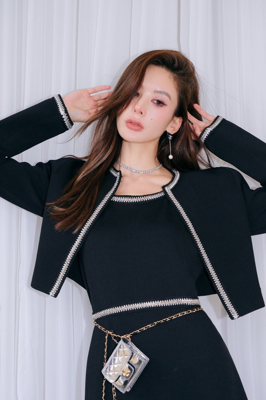 DIANA VEVINA Black Chain Trim Jacket | MADA IN CHINA