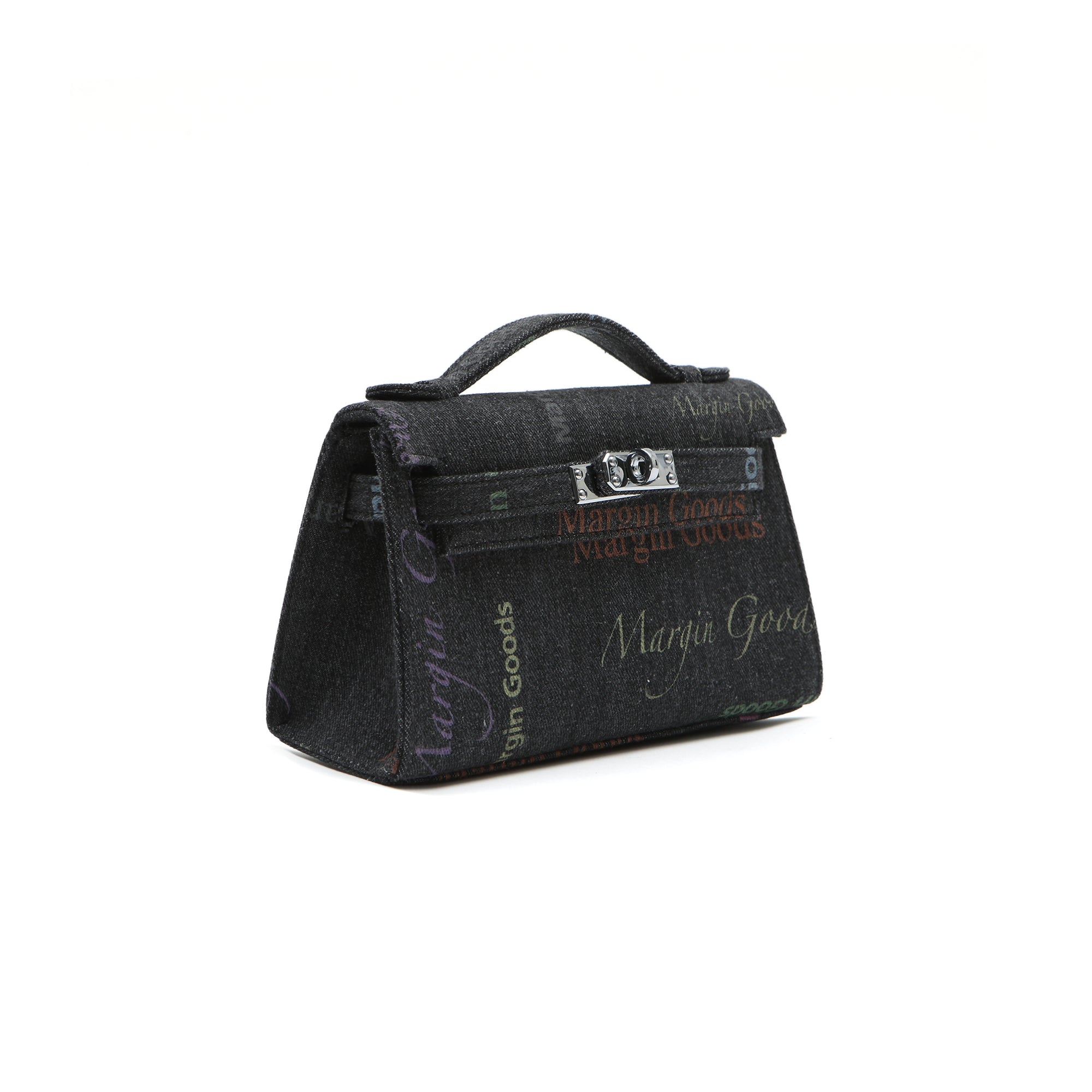 MARGIN GOODS Black Coded Print Top Handle Bag | MADA IN CHINA