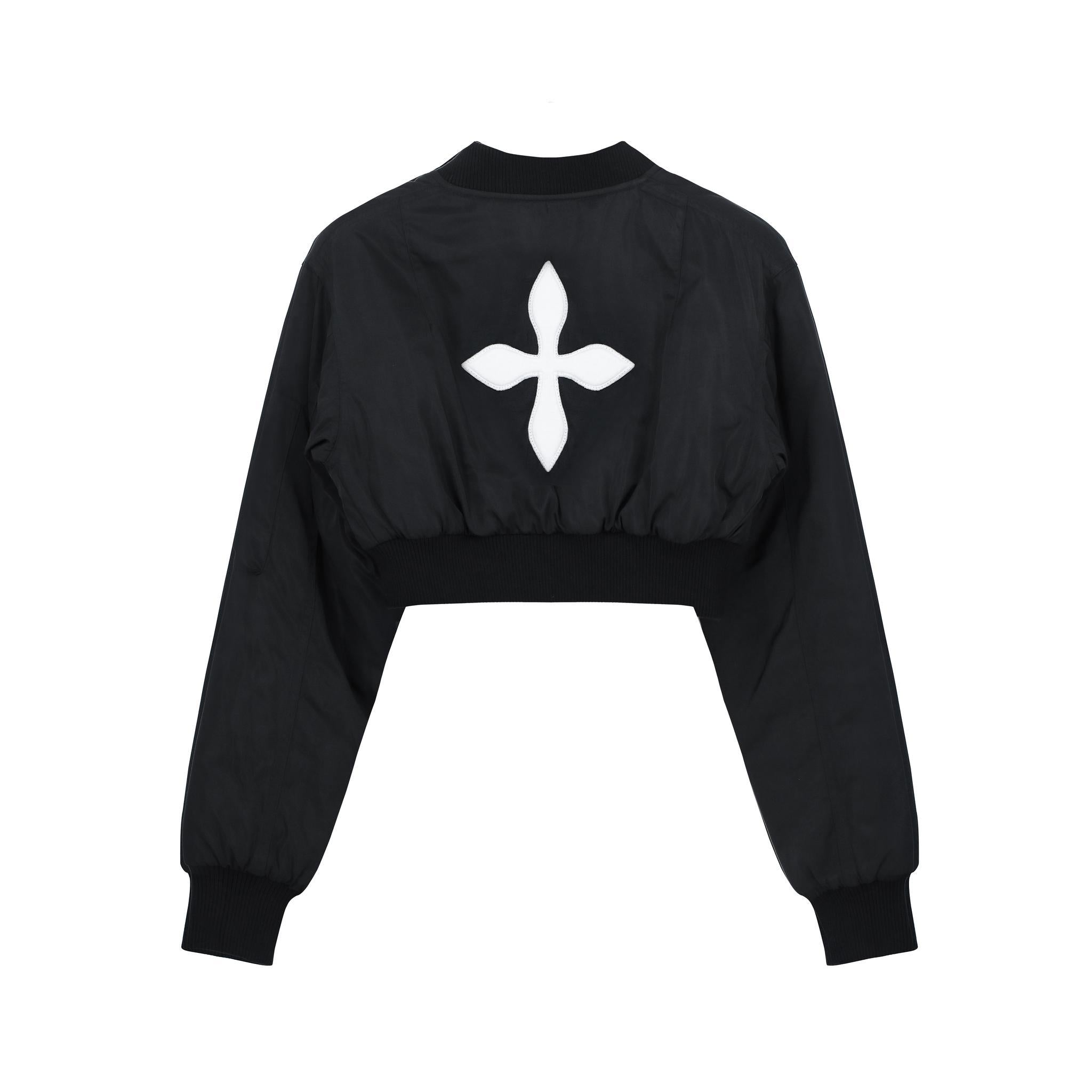 SMFK Black Compass Logo Bomber Jacket | MADA IN CHINA