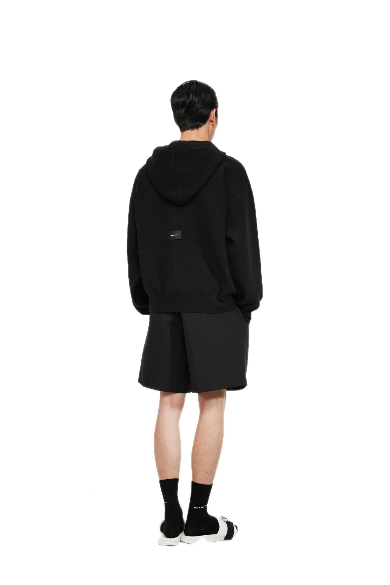 UNAWARES Black Customized Oversize Hooded Sweatshirt Logo Sweater | MADA IN CHINA