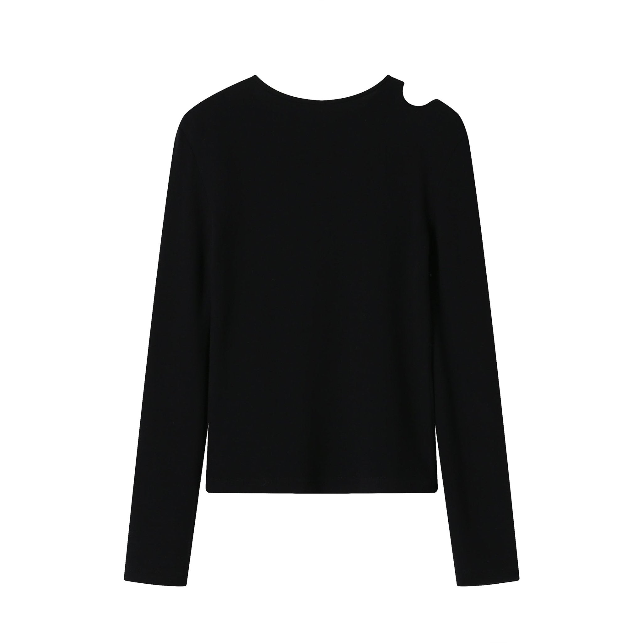 SOMESOWE Black Cut-out Bottoming Shirt | MADA IN CHINA