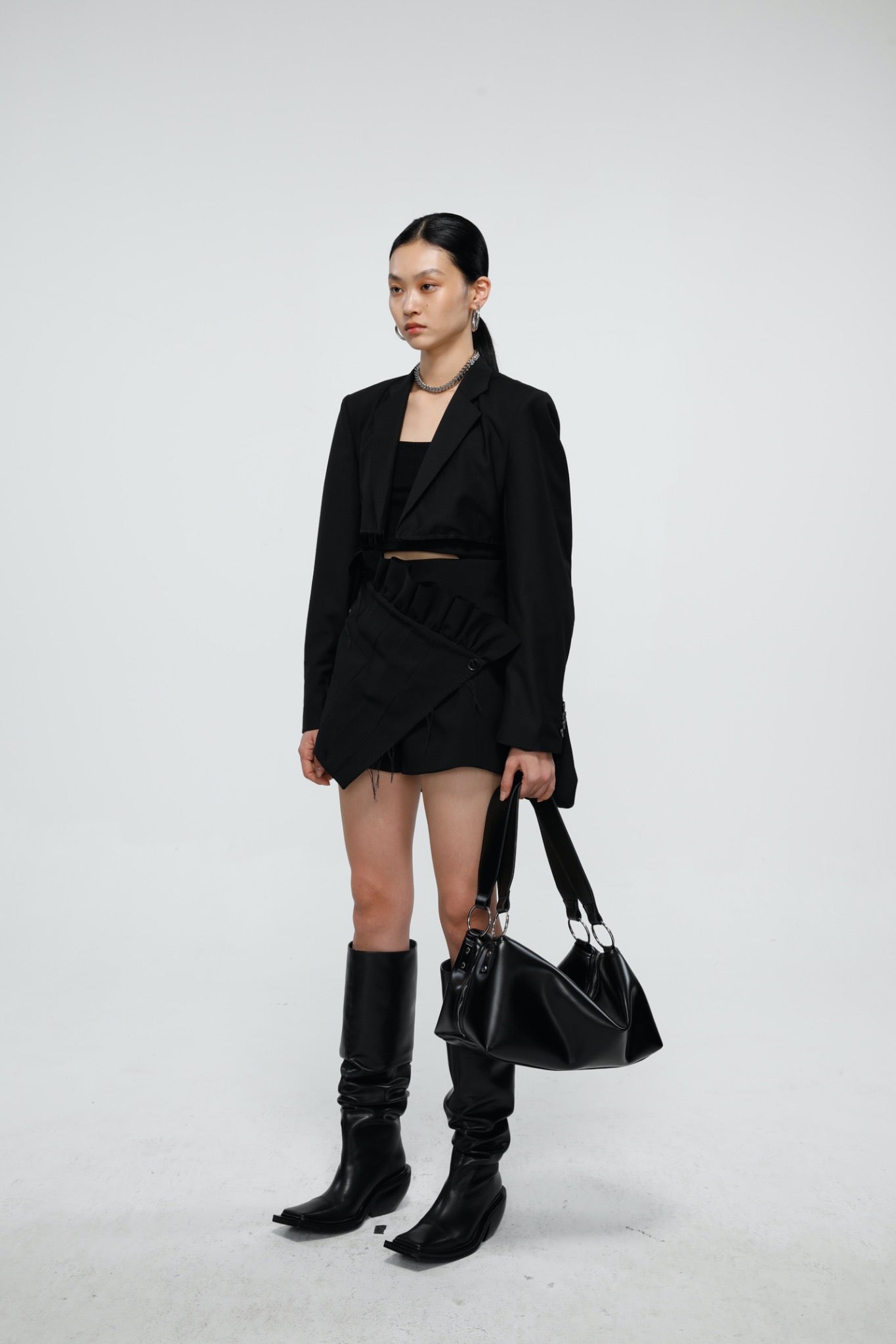 DEPLUMER Black Cut-Out Knot Jacket | MADA IN CHINA