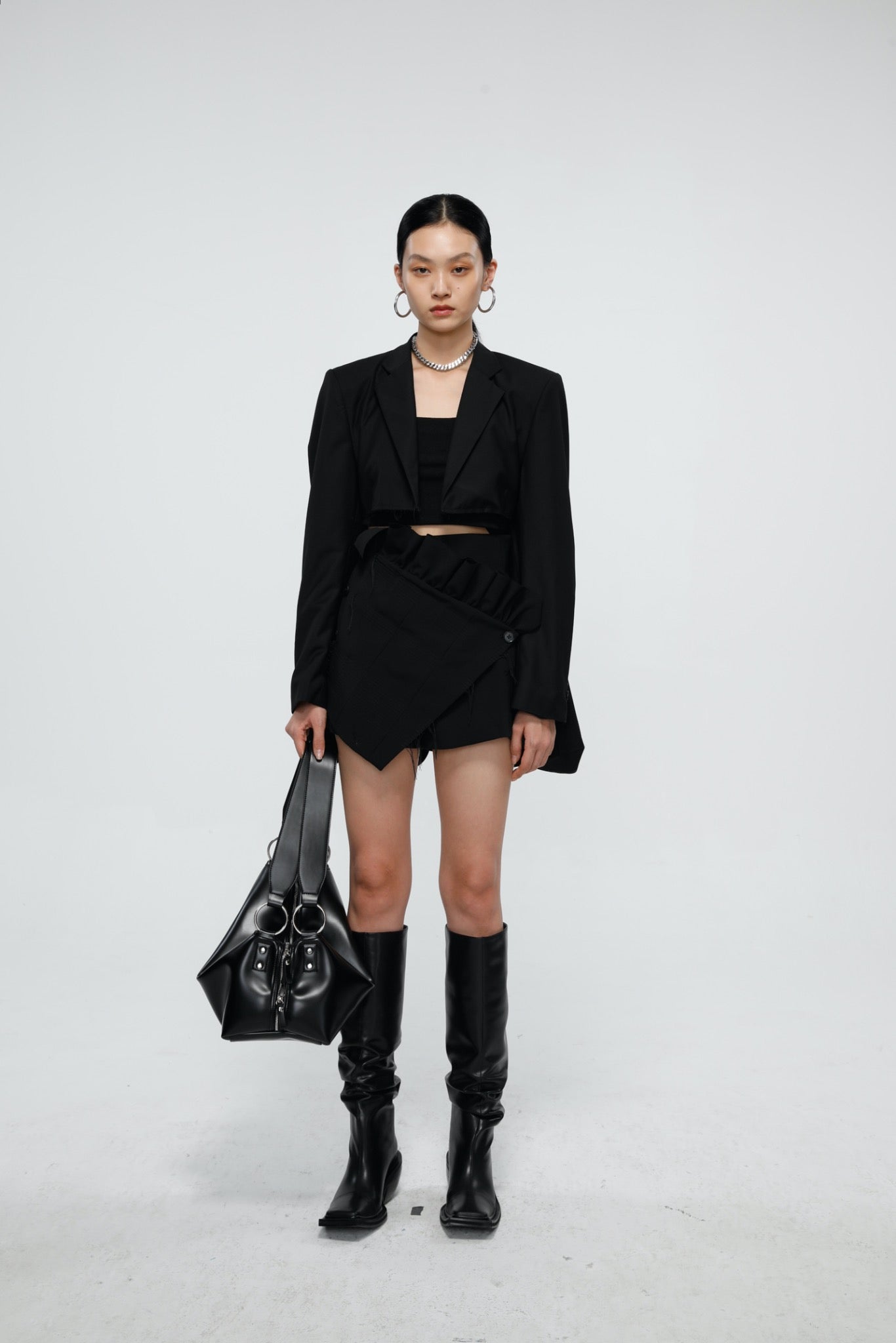 DEPLUMER Black Cut-Out Knot Jacket | MADA IN CHINA