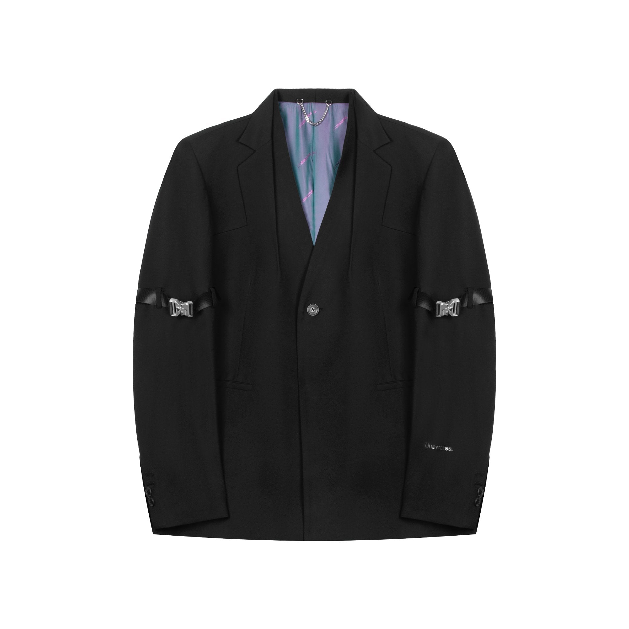 UNAWARES Black Deconstructed Double Layer Single Breasted Suit | MADA IN CHINA