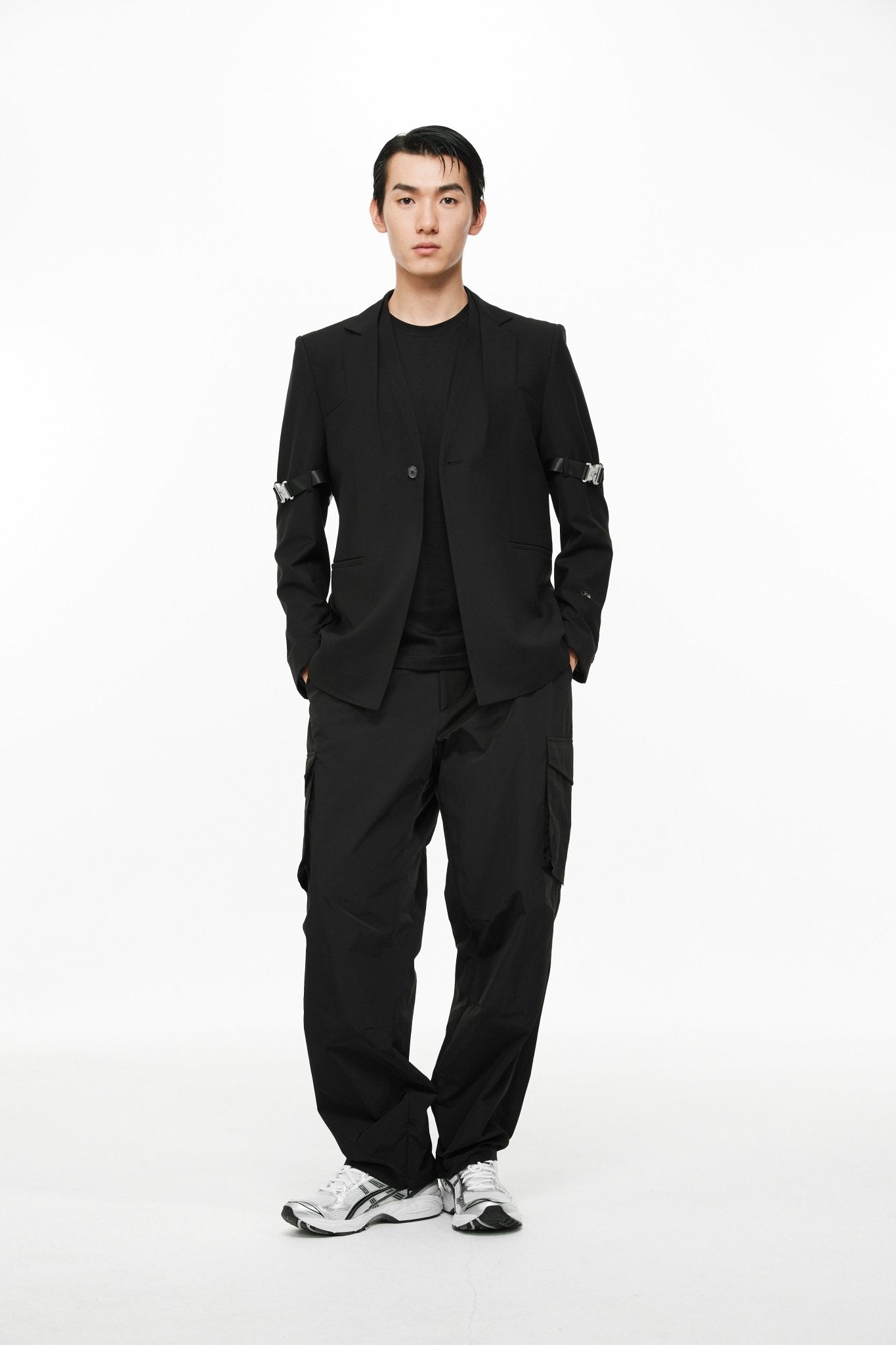 UNAWARES Black Deconstructed Double Layer Single Breasted Suit | MADA IN CHINA