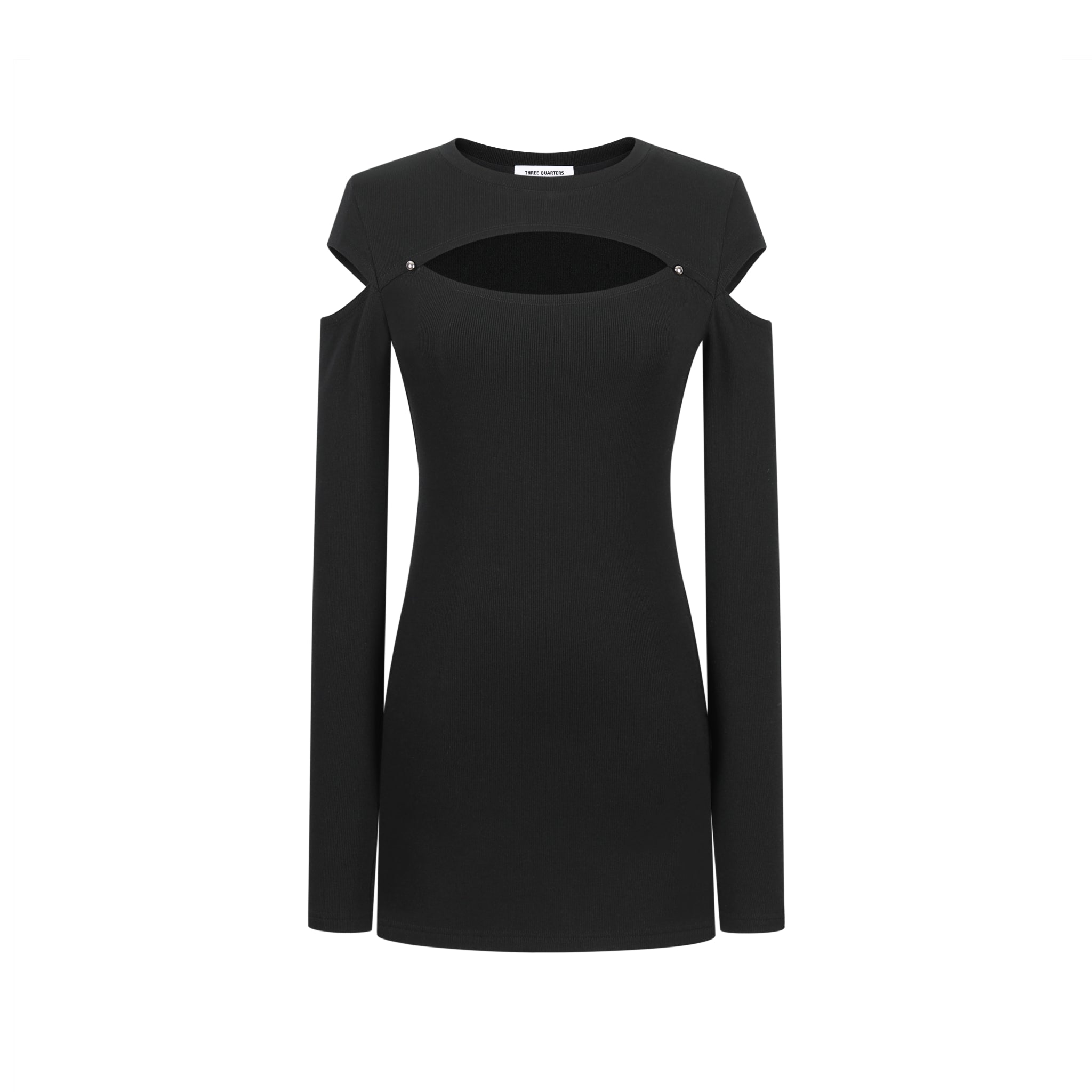 THREE QUARTERS Black Deconstructed Dress | MADA IN CHINA