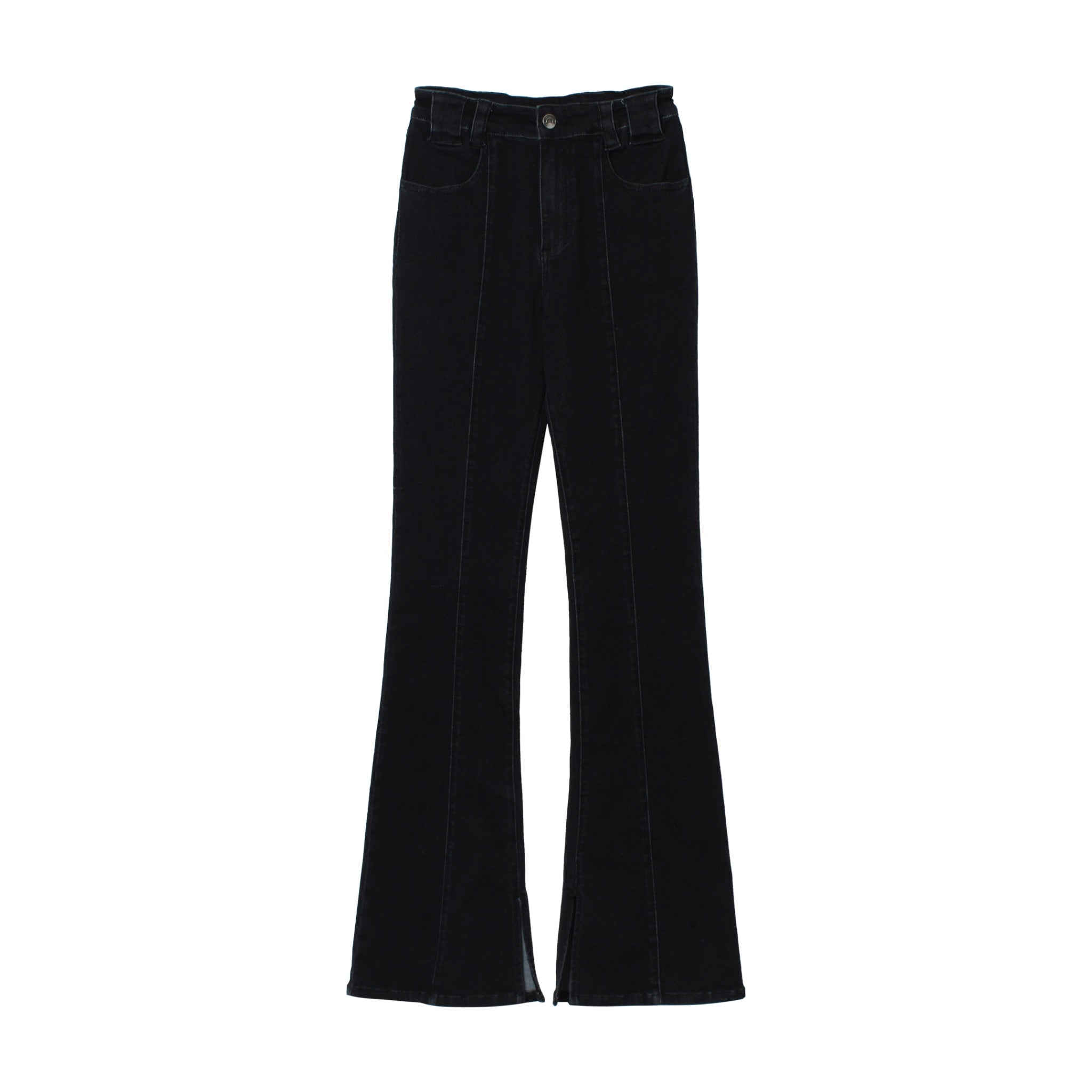 CALVIN LUO Black Denim Flared Pants | MADA IN CHINA