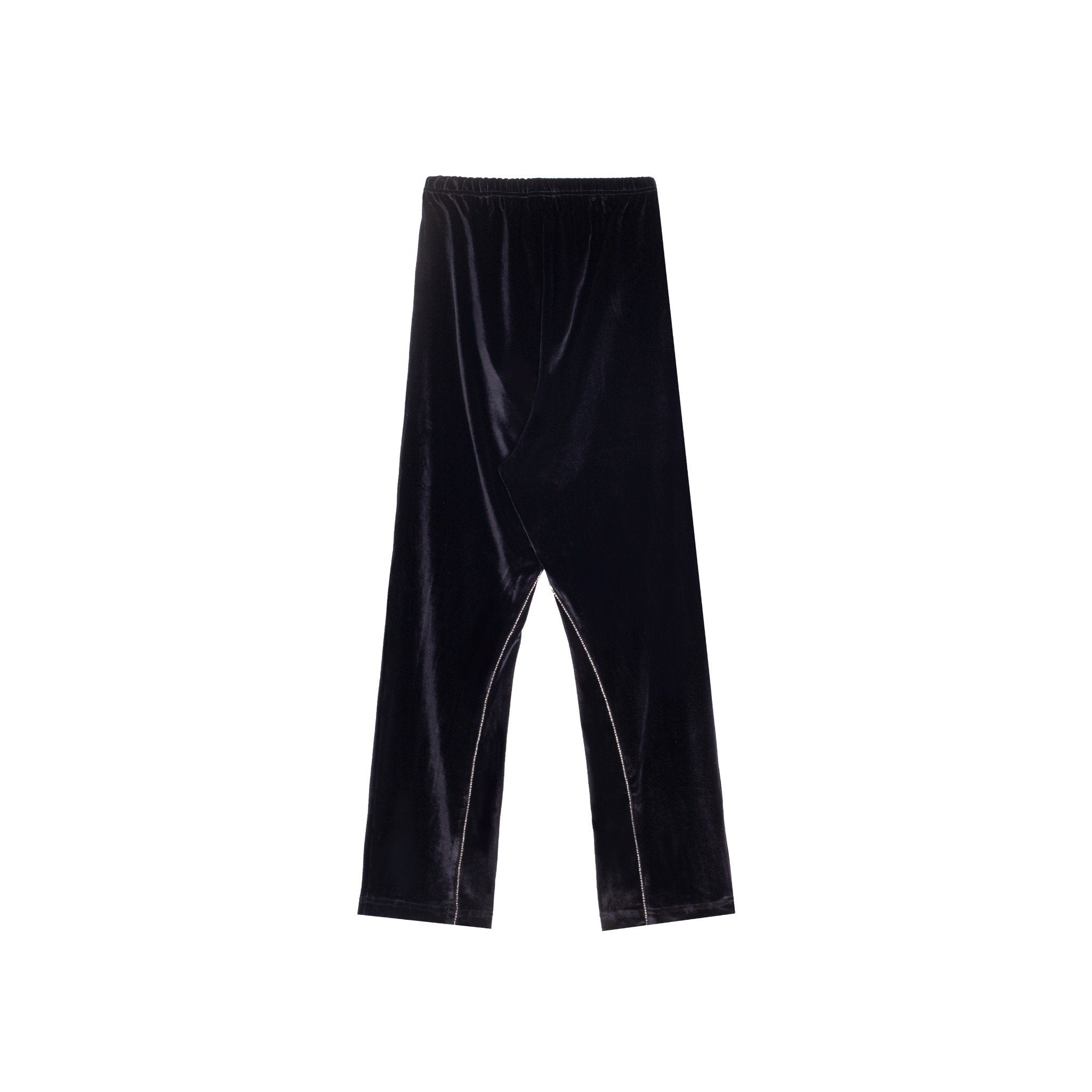 ANN ANDELMAN Black Diamond Strip Velvet Pants | MADA IN CHINA