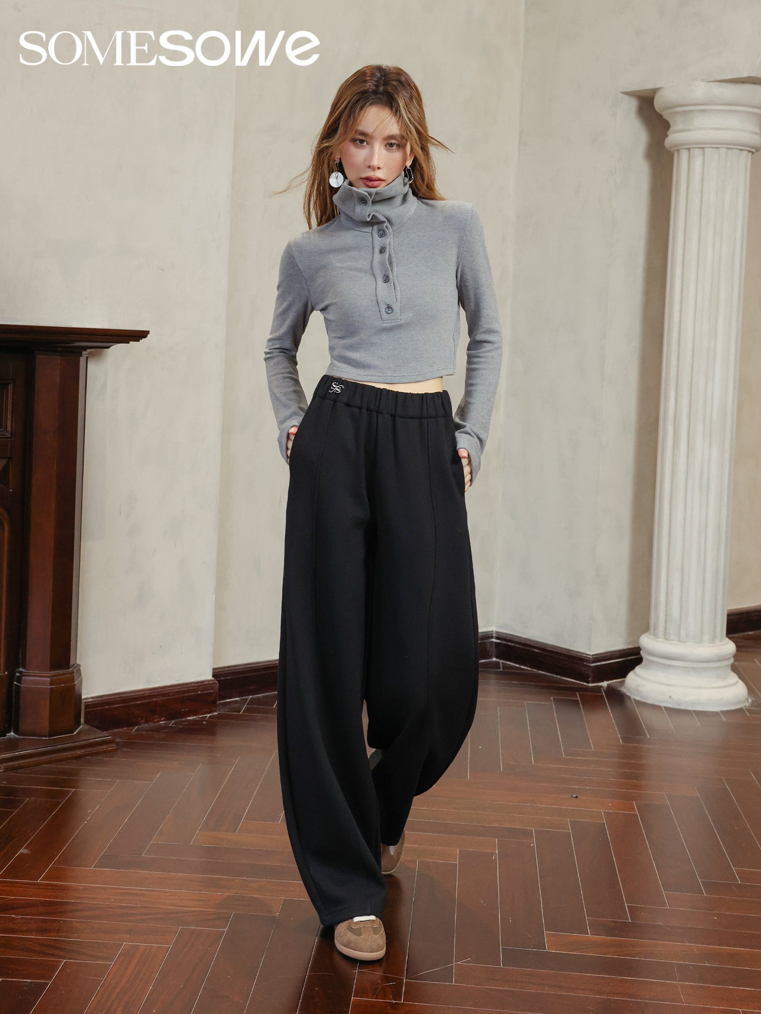 SOMESOWE Black Drapable Pants | MADA IN CHINA