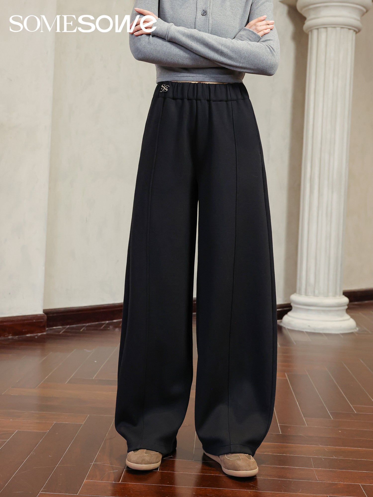 SOMESOWE Black Drapable Pants | MADA IN CHINA