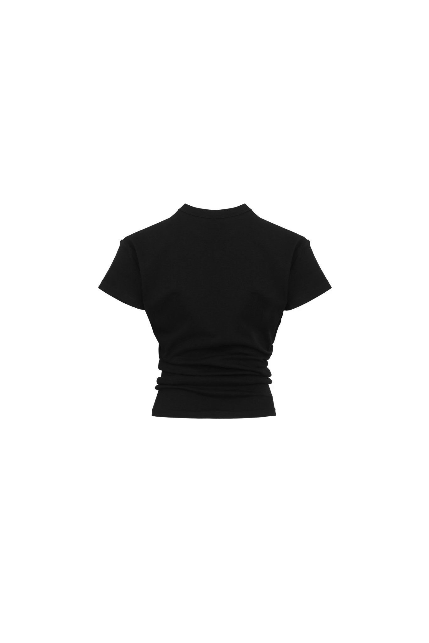 ANN ANDELMAN Black Folded Short Sleeve Top | MADA IN CHINA