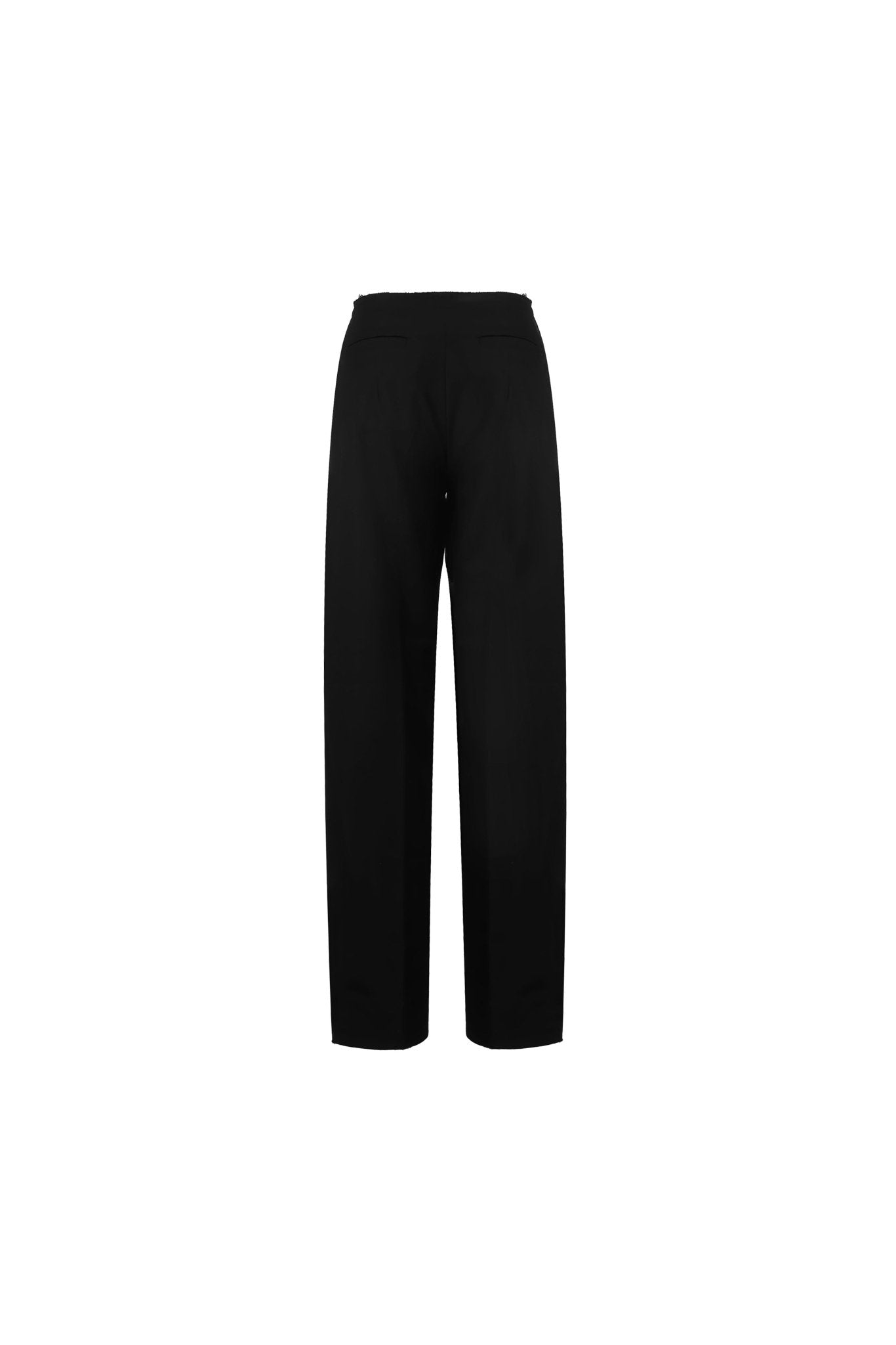 ANN ANDELMAN Black Folded Waist Design Draped Suit Trousers | MADA IN CHINA